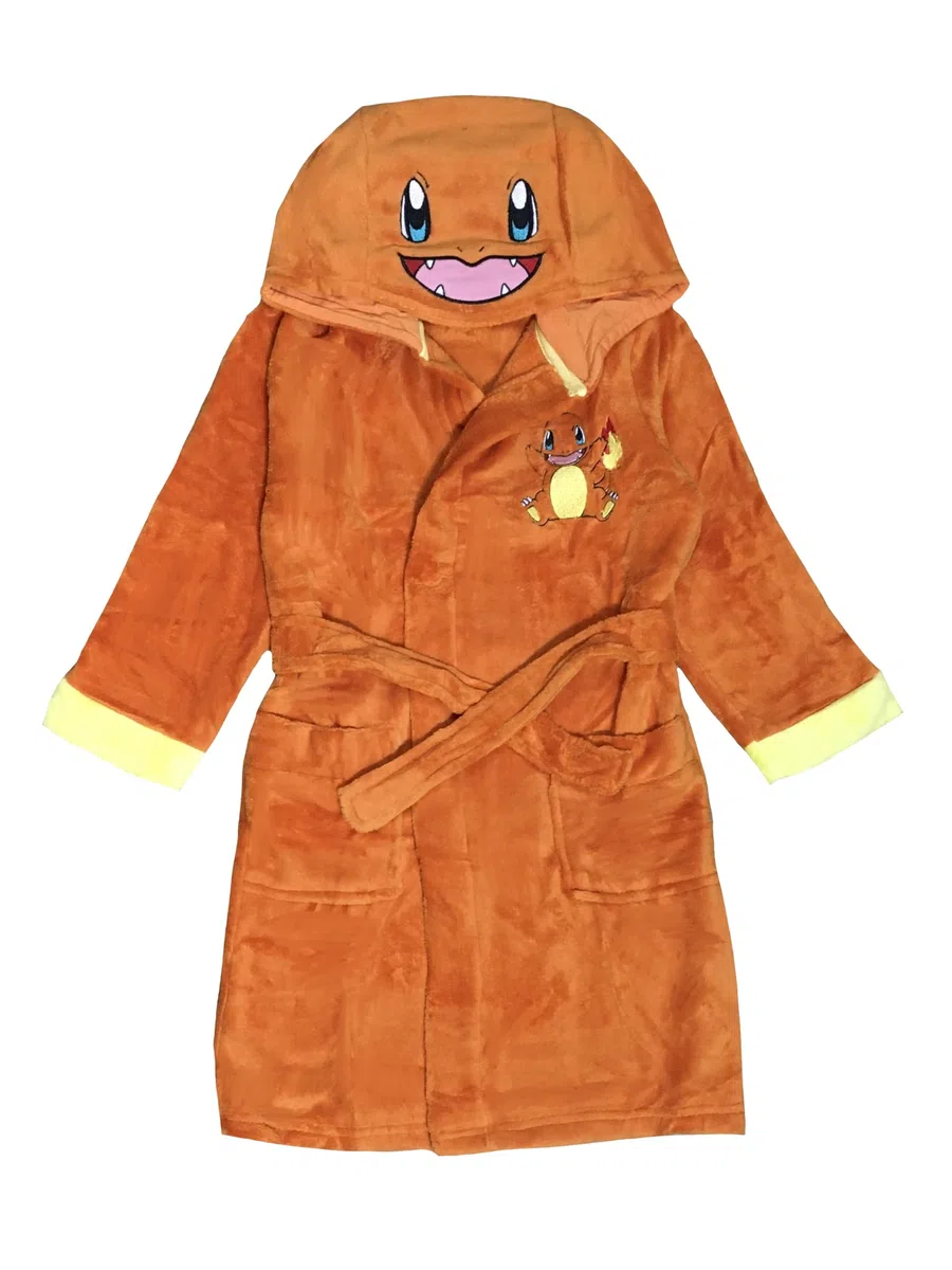 Pokemon Jungen oder Mädchen Kapuzen-Bademantel, Morgenmantel, Alter 4-14 Jahre