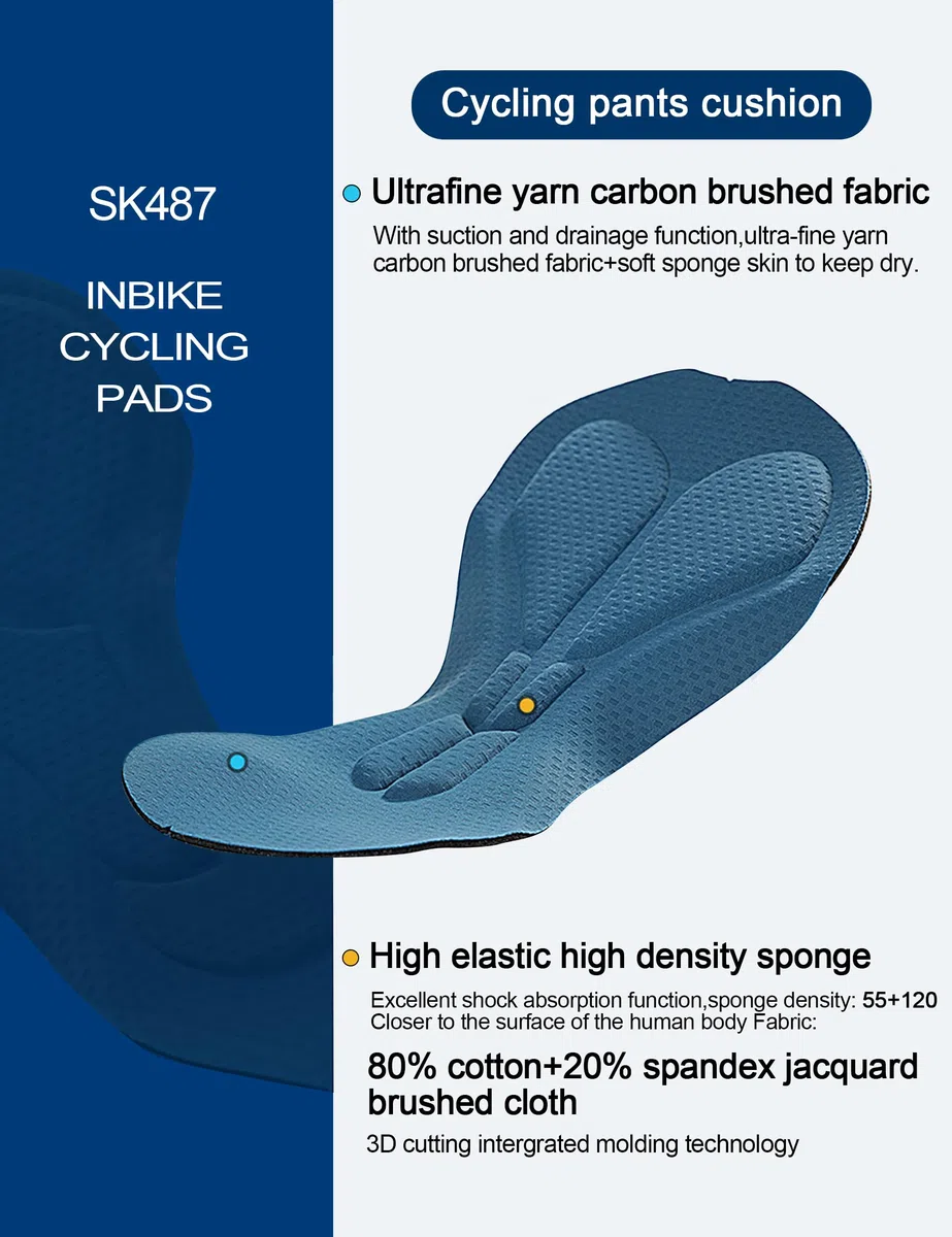 INBIKE Fahrradhose Damen Lang Gepolstert Sommer Herbst Elastische Schnell Trocknend High Waist Atmungsaktive Radlerhose mit Sitzpolster Frühling