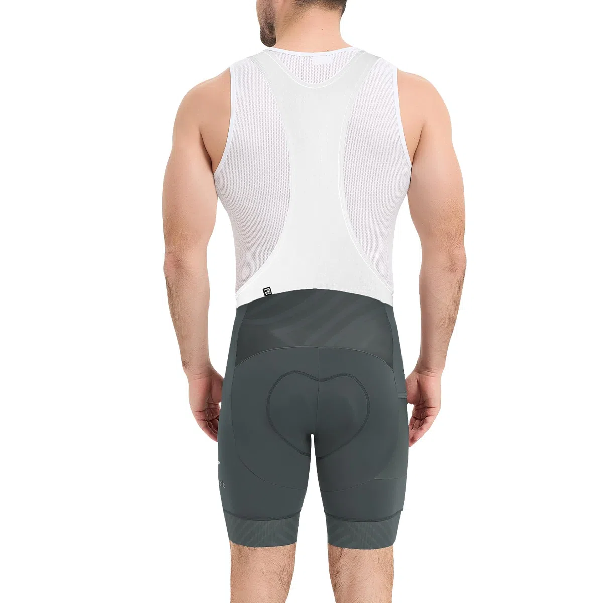 Santic Trägerhose Fahrrad Herren Fahrradhose Kurz mit Sitzpolster Radhose Herren Kurz Gepolstert