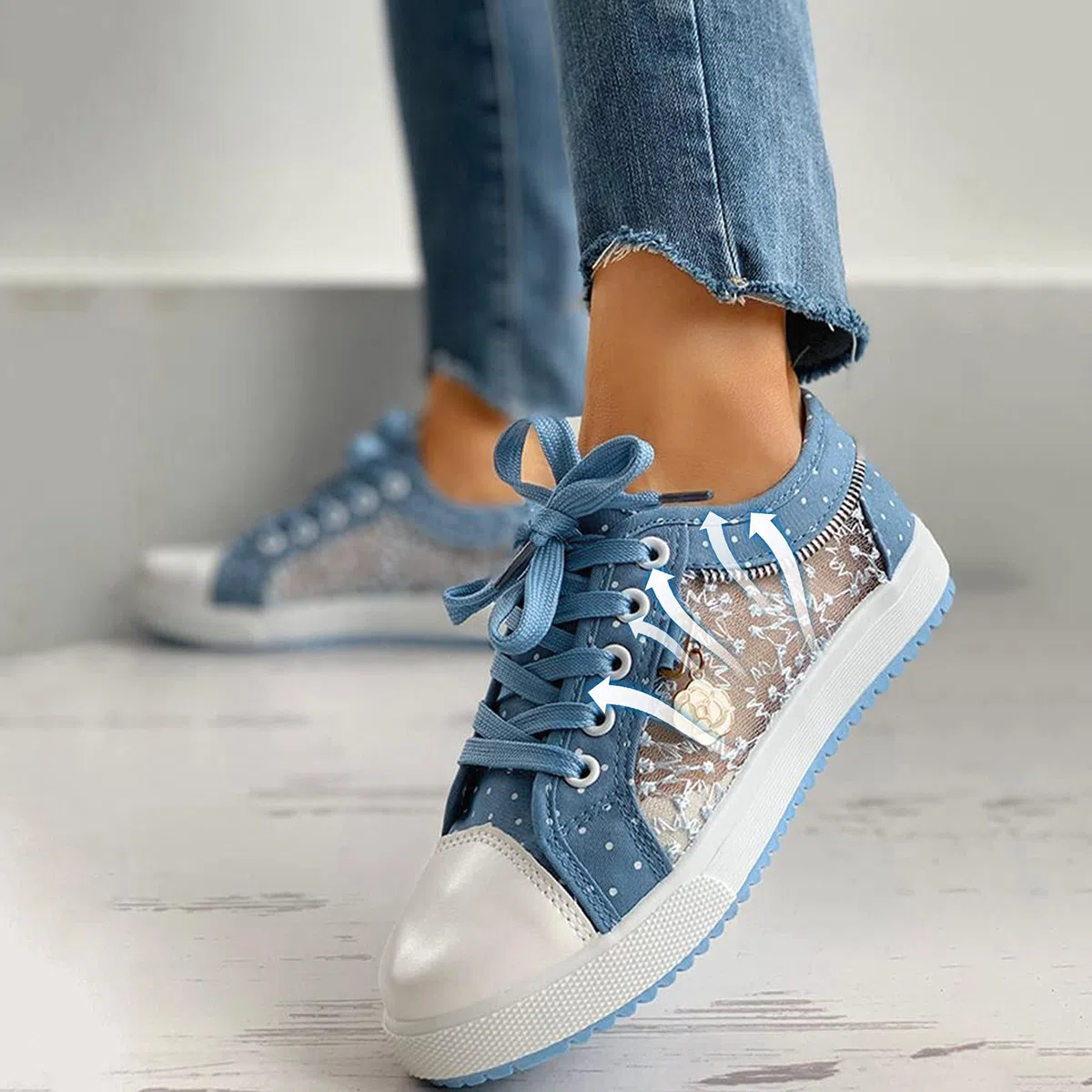 Gesundheitsschuhe Damen Mit Fußbett Wedges Keilabsatz Schuhe Stoßdämpfende Athletische Schuhe Mesh Sportlich Schuhe Komfortabel Breite Schuhe Freizeitsportschuhe Für Sporthalle Outdoor Jogging