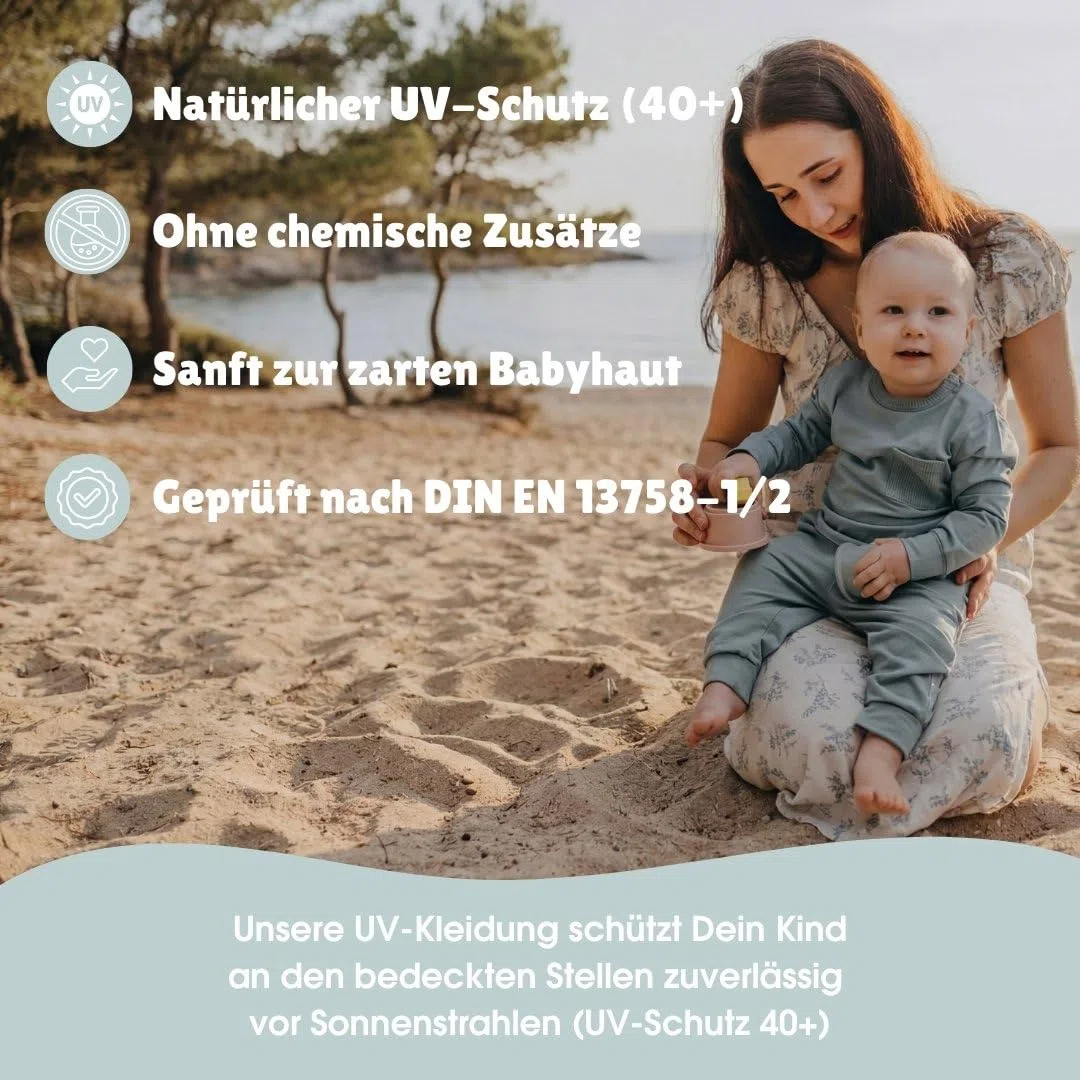 emma & noah UV-Hose für Babys & Kleinkinder, UPF 40+, geprüft nach DIN EN 13758, ohne Chemie, aus Bio-Baumwolle & Bambus-Viskose