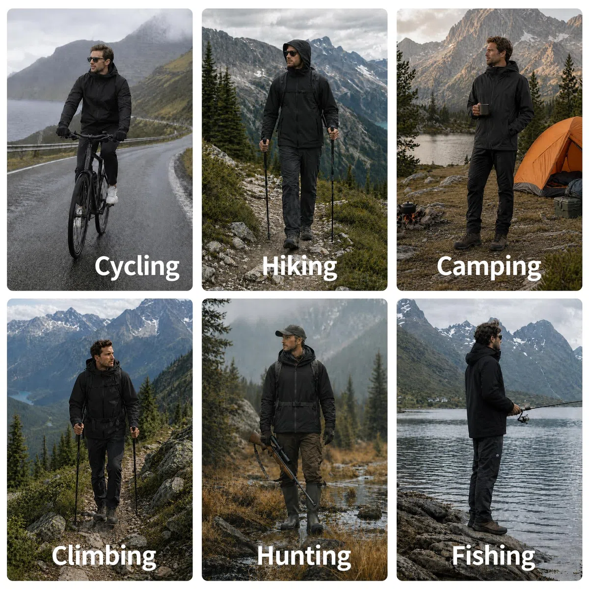 Regenjacke Herren Wasserdicht Atmungsaktiv Regenmantel Herren Wasserdicht Outdoorjacke Windbreaker mit Kapuze Leichte Regenjacke Herren für Wandern Reisen