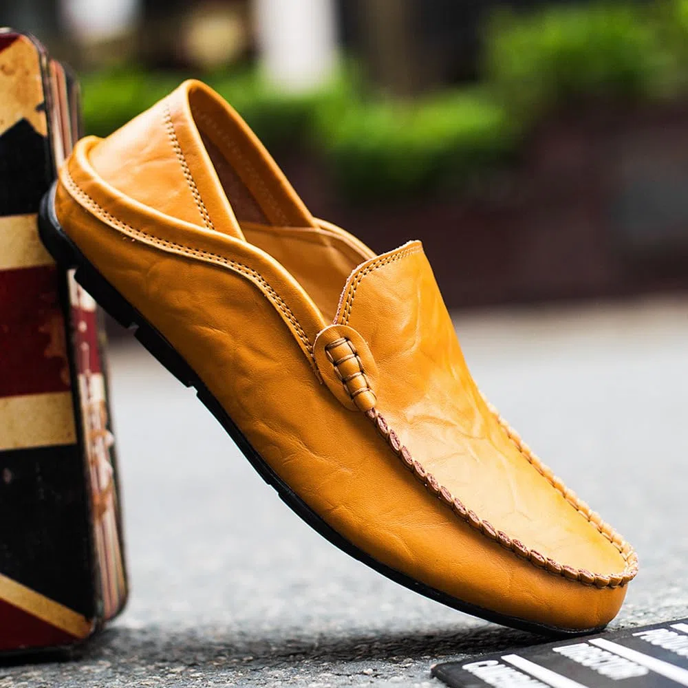Mokassins Slipper Herren Leder Slip On Fahren Schuhe Leicht Weich Loafers Handgefertigt Flache Business Schuhe EU 39-EU 47