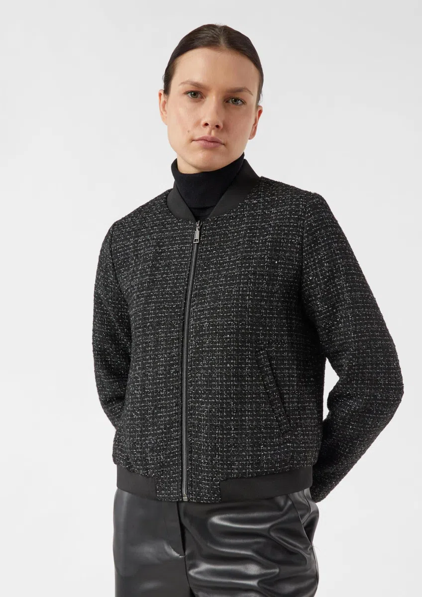 Comma Kurzer Blouson mit dezentem Glitzergarn