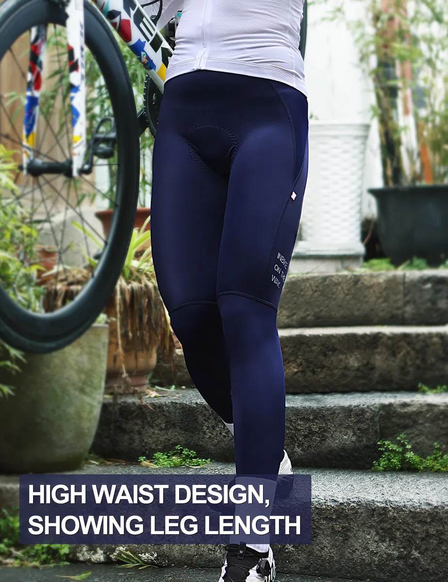 INBIKE Fahrradhose Damen Lang Gepolstert Sommer Herbst Elastische Schnell Trocknend High Waist Atmungsaktive Radlerhose mit Sitzpolster Frühling