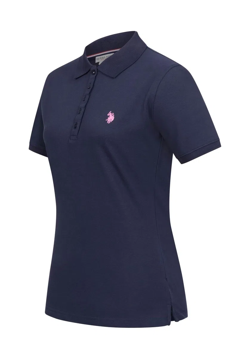 U.S. POLO ASSN. Damen Poloshirt (S-2XL) Kurzarm Polohemd mit Flachstrickkragen P007