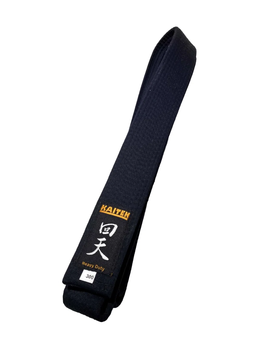 KAITEN Karategürtel Schwarz extra dick - 4,5 cm Breit - Schwarzgurt Baumwolle - Länge 275 bis 350 cm