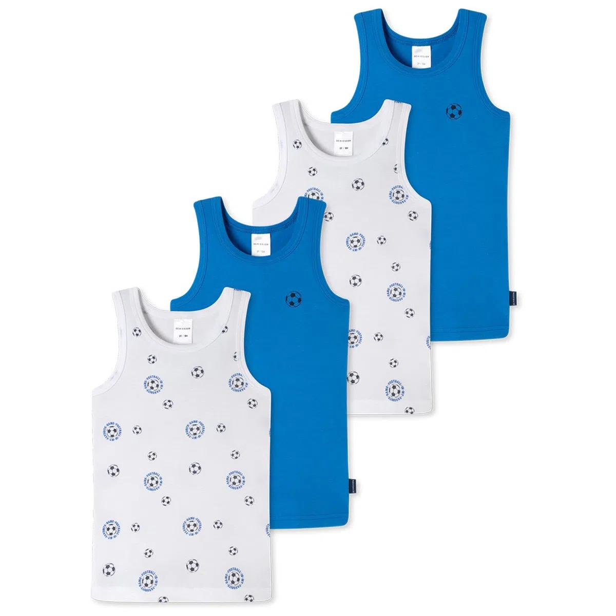 Schiesser Jungen Unterhemden | 4er Pack | 173114 (128, 918 - farbig Sortiert)