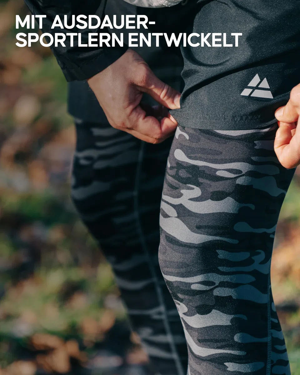 DANISH ENDURANCE 2er Pack Laufhose Herren Lang, Kompressionshose, Sportleggings mit Taschen, Winter Sporthose, Lauftights, Leichte & Bequeme Funktionshose