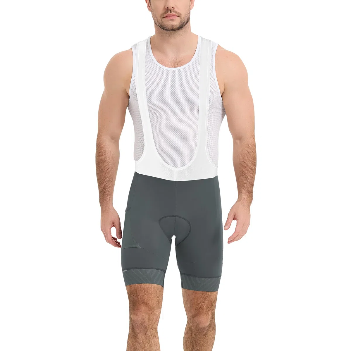 Santic Trägerhose Fahrrad Herren Fahrradhose Kurz mit Sitzpolster Radhose Herren Kurz Gepolstert