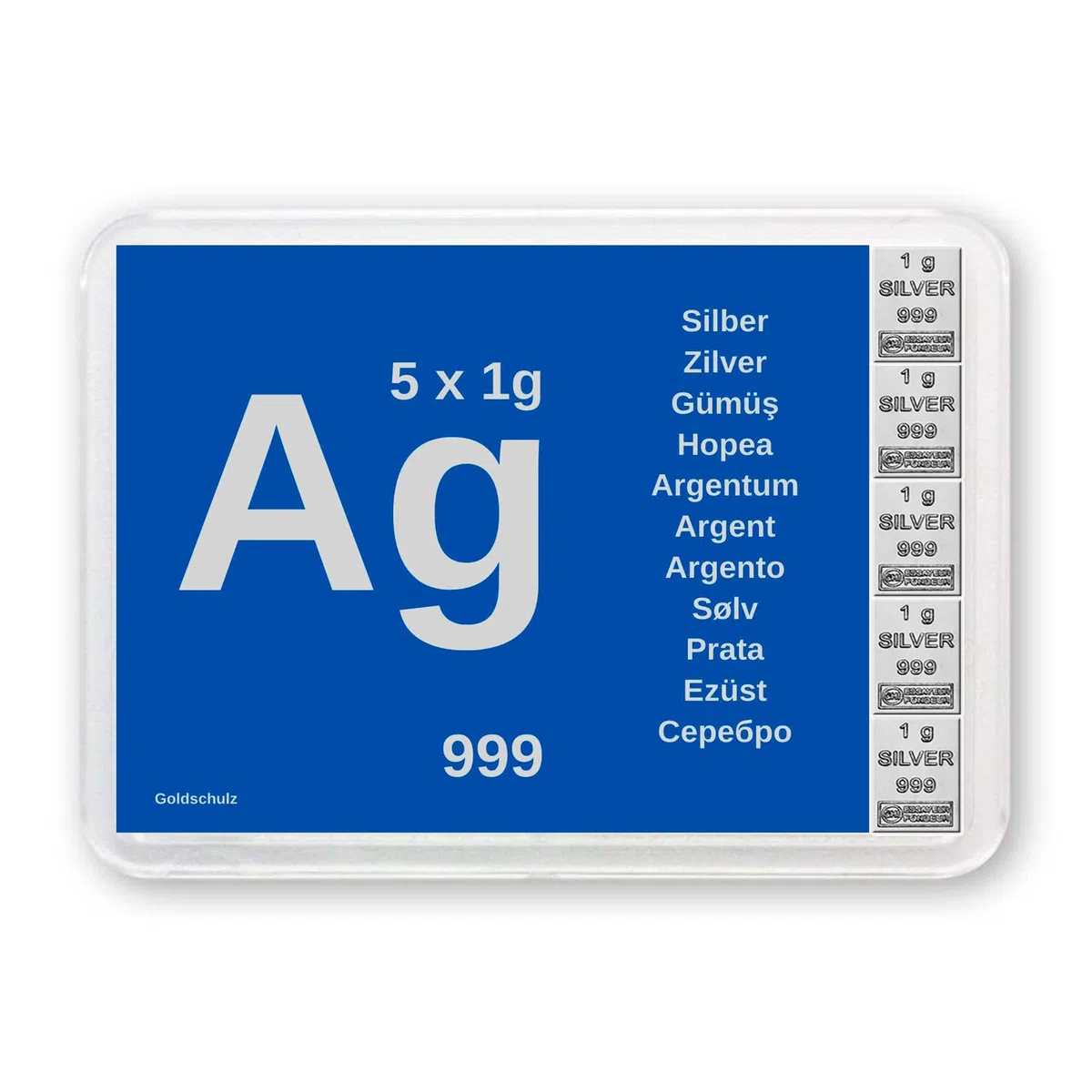 Silberbarren 5g 5 Gramm Motivbox - Geschenk + Echtheitszertifikat