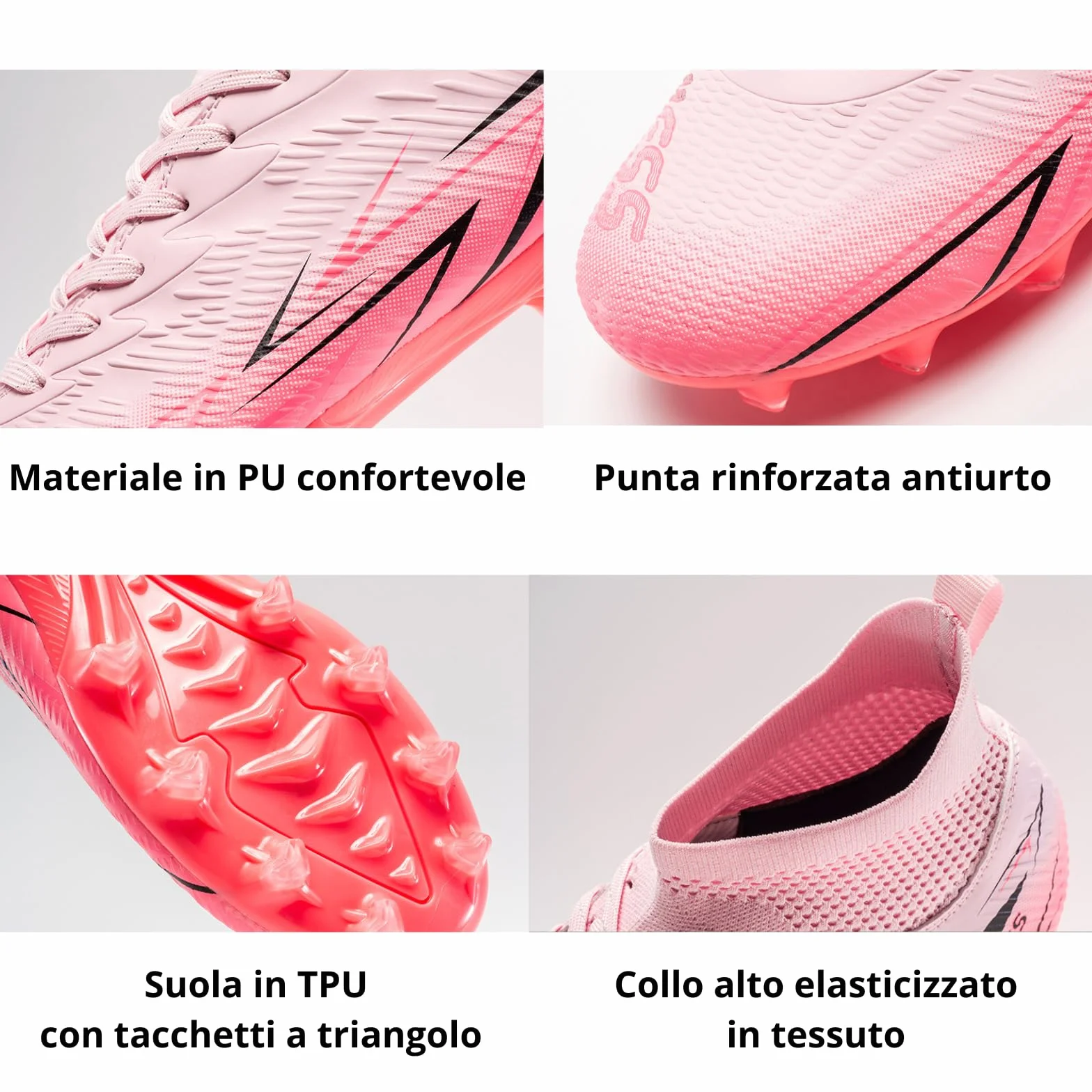 Msport Fußballschuhe für Kinder/Jungen mit Stollen – rutschfest, Leicht und Bequem – Ideal für Naturrasen und Kunstrasen