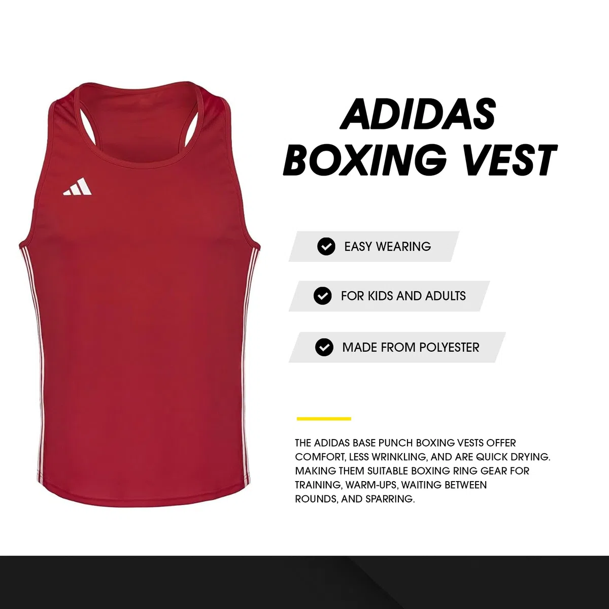 Adidas Herren Base Punch Adidas Base Punch Boxweste für Herren, Weiß, Größe L (1er Pack)