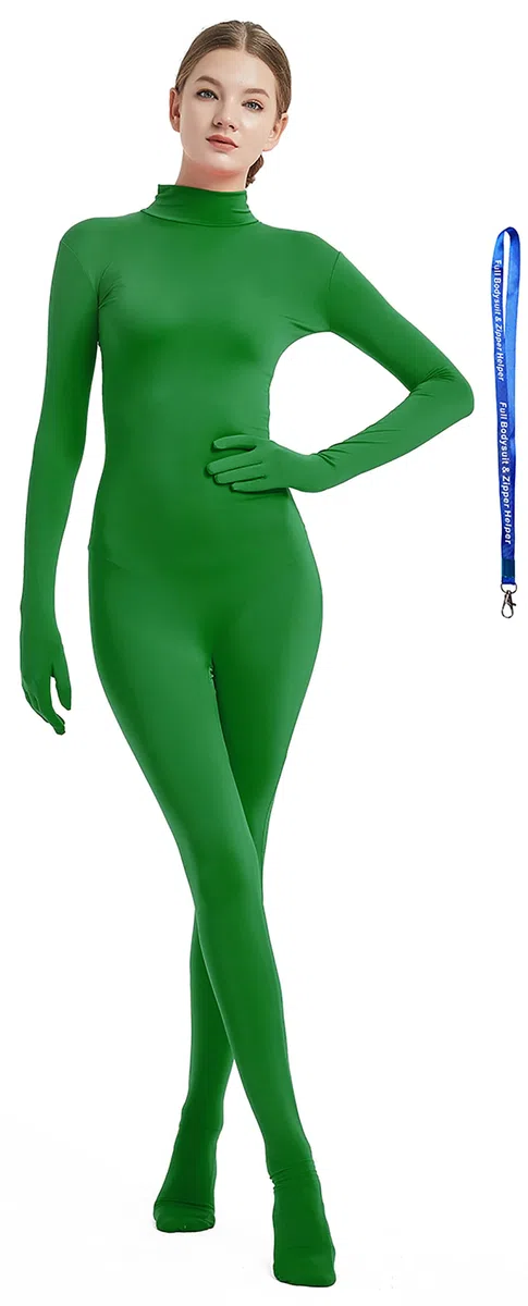 Full Bodysuit Beinhaltet einen Zentai-Anzug ohne Kapuze aus Elastan mit Reißverschluss für Damen