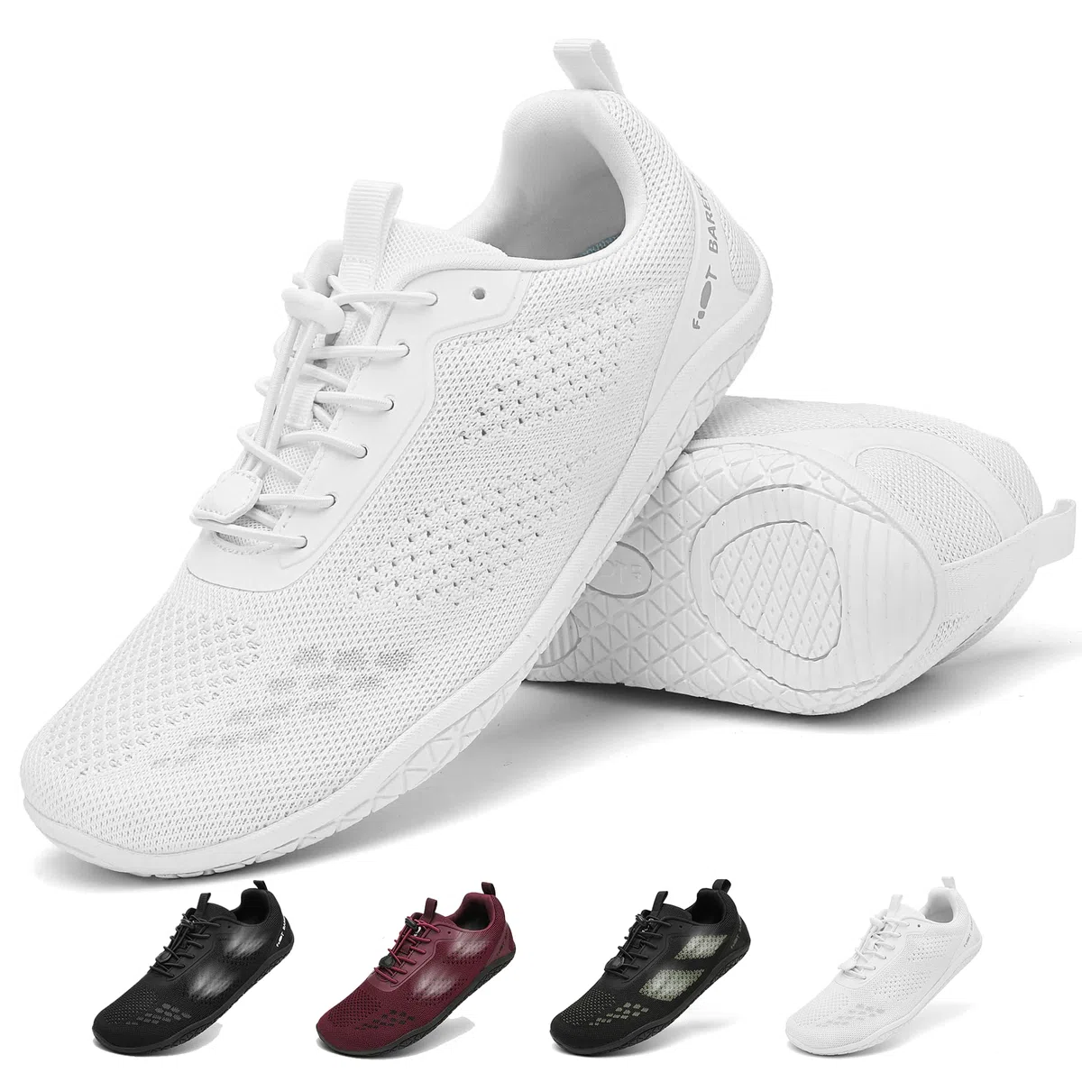 Geweo Barfußschuhe Damen Herren Minimalschuhe Barfuß Sneaker Unisex | Leichte & Atmungsaktive, Zero Drop Turnschuhe mit Schnellschnürung, Rutschfest, für Fitness, Yoga, Wandern, Indoor & Outdoor