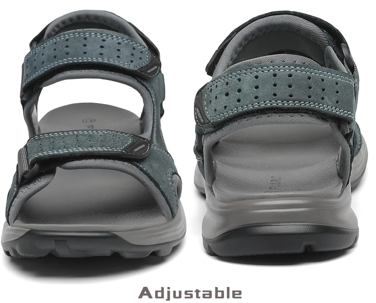 FLARUT Herren Sandalen Sommer Wanderschuhe Trekkingsandalen Outdoor Sport Leder Strand Wandersandale Offene Zehe Wandern Sandalen Lässige Sportsandalen