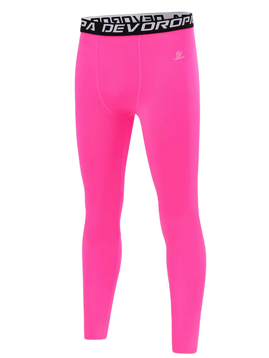 DEVOROPA Jungen Leggings Quick Dry Youth Kompressionshose Sport Strumpfhose Basketball Unterschicht