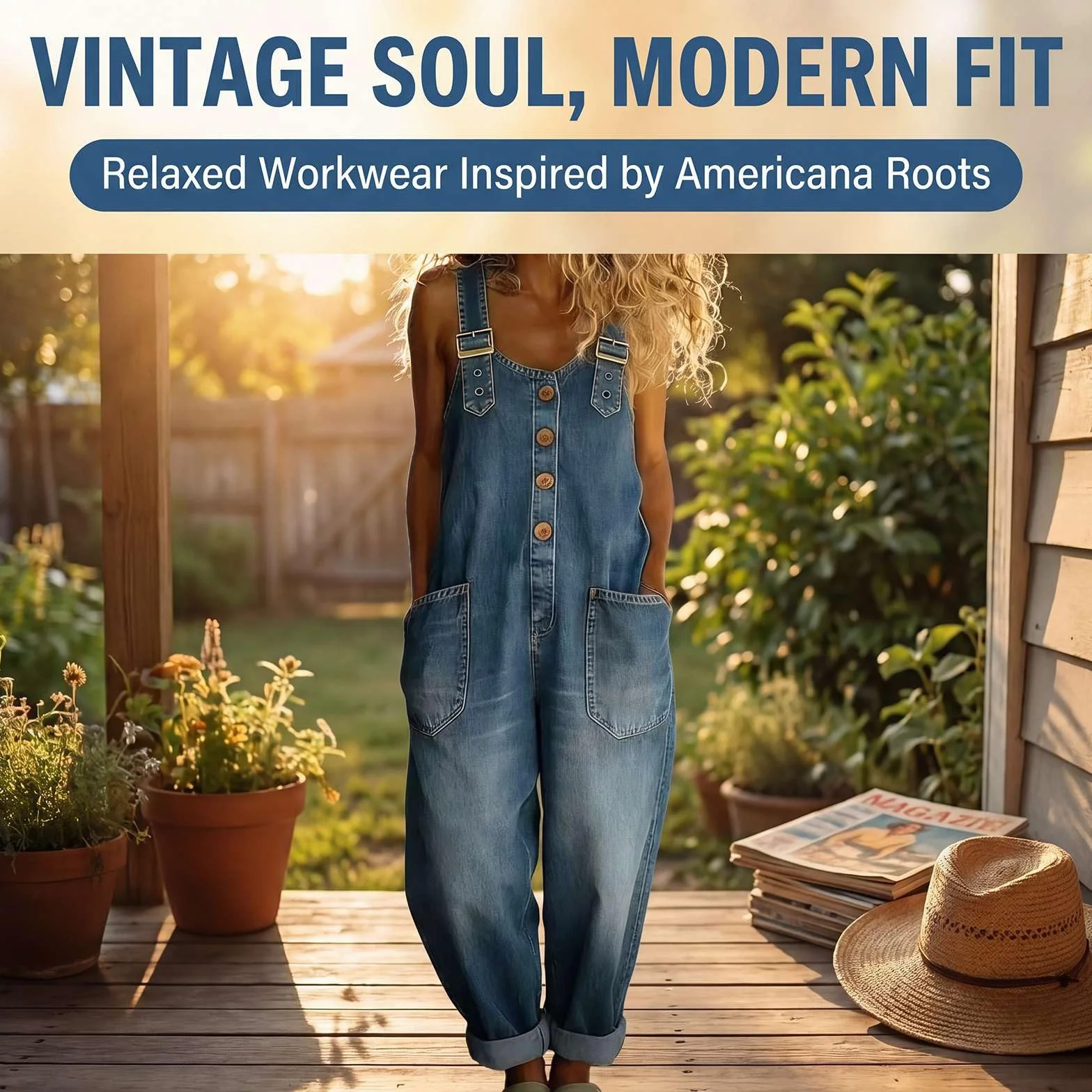 Generisch Latzhose Damen Sommer Boho Vintage Baggy Jeans Jumpsuits Ärmellos Weites Bein Einteiler Baumwolle Jumpsuit mit Taschen Locker Bequem Freizeit Outfit Retro Gartenarbeit Urlaub Overall