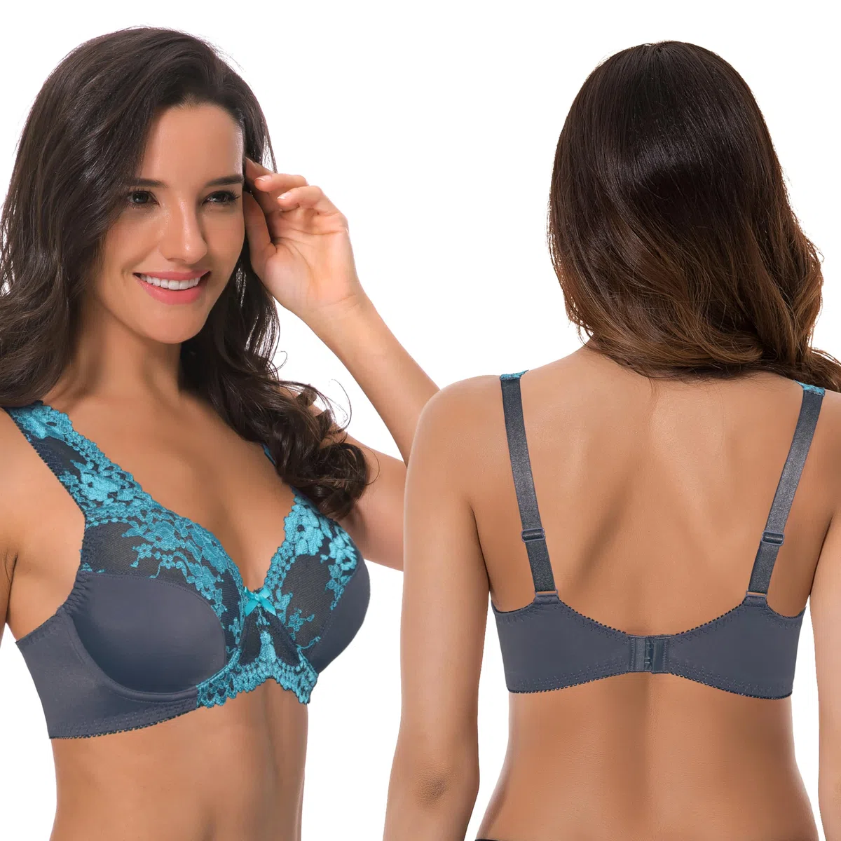Curve Muse Damen Minimizer BH Ungefüttert Bügel Spitzenstickerei - 2er Pack