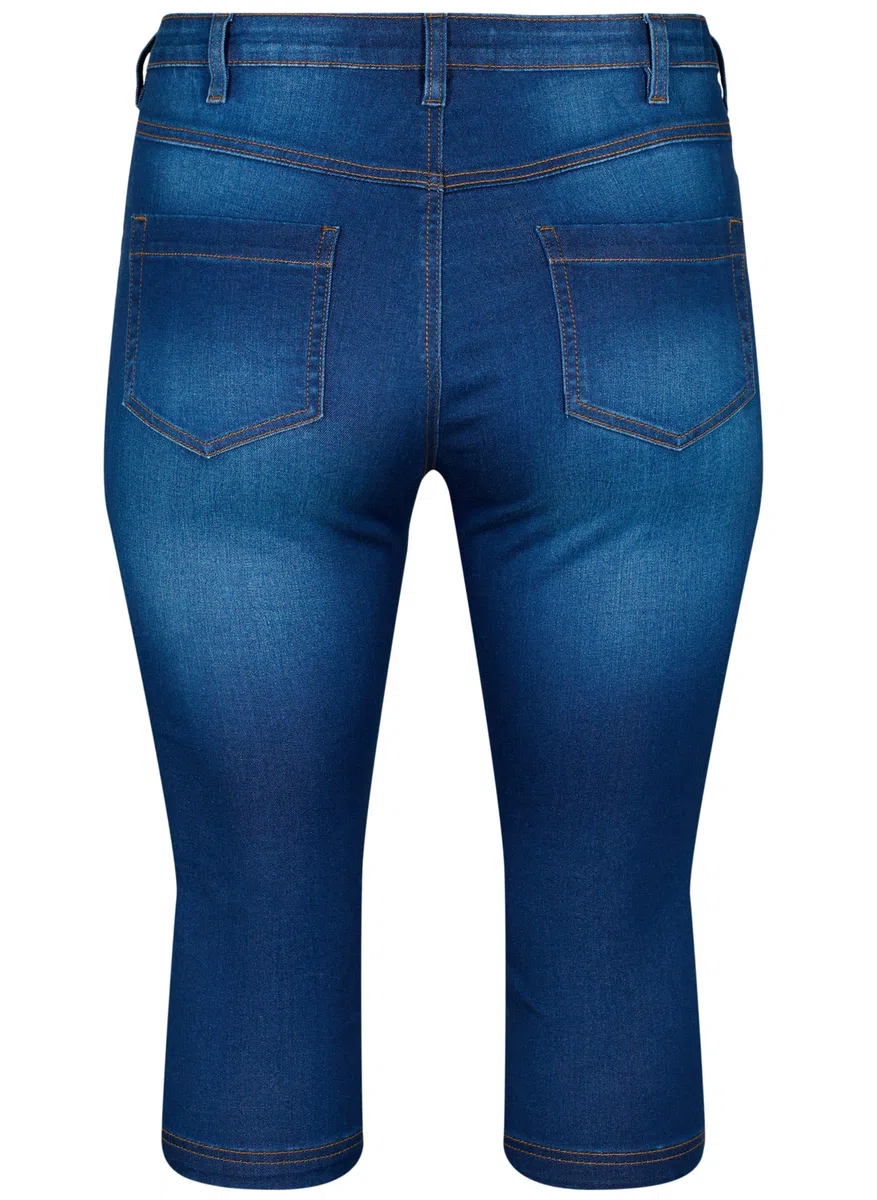 Zizzi Amy Capri Jeans Damen Große Größen - 3/4 Jeans - Caprihose mit Slim Fit & Hoher Taille - Curvy Mode für den Sommer - aus Bequemer Baumwollmischung mit Stretch
