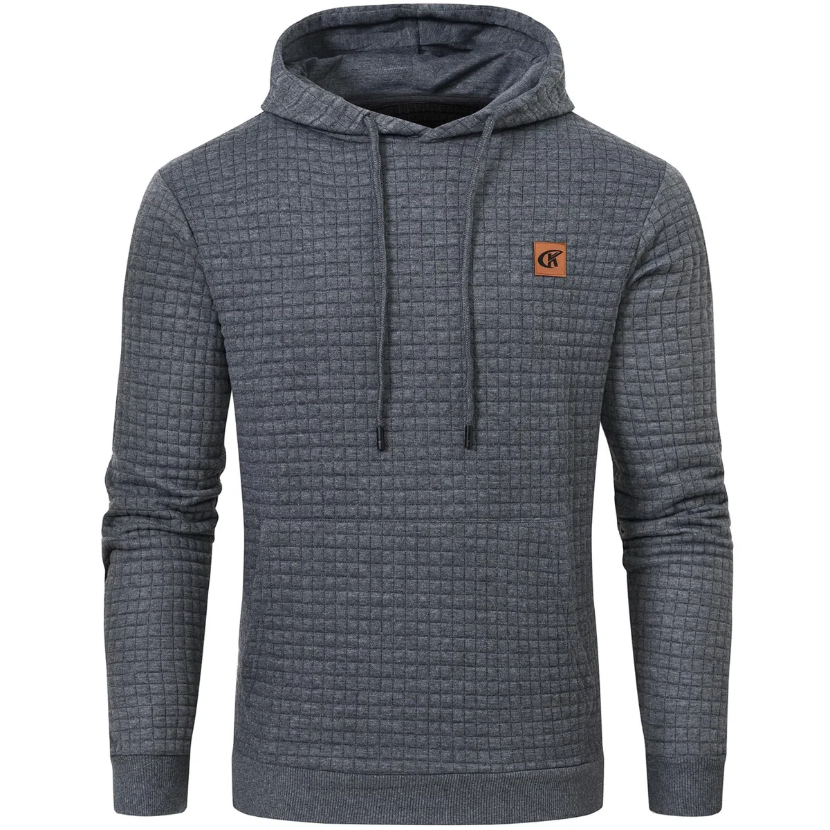 YuKaiChen Herren Kapuzenpullover Casual Langarm Karierten Kordelzug Jacquard Hooded Sweat mit Fleece Innenseite