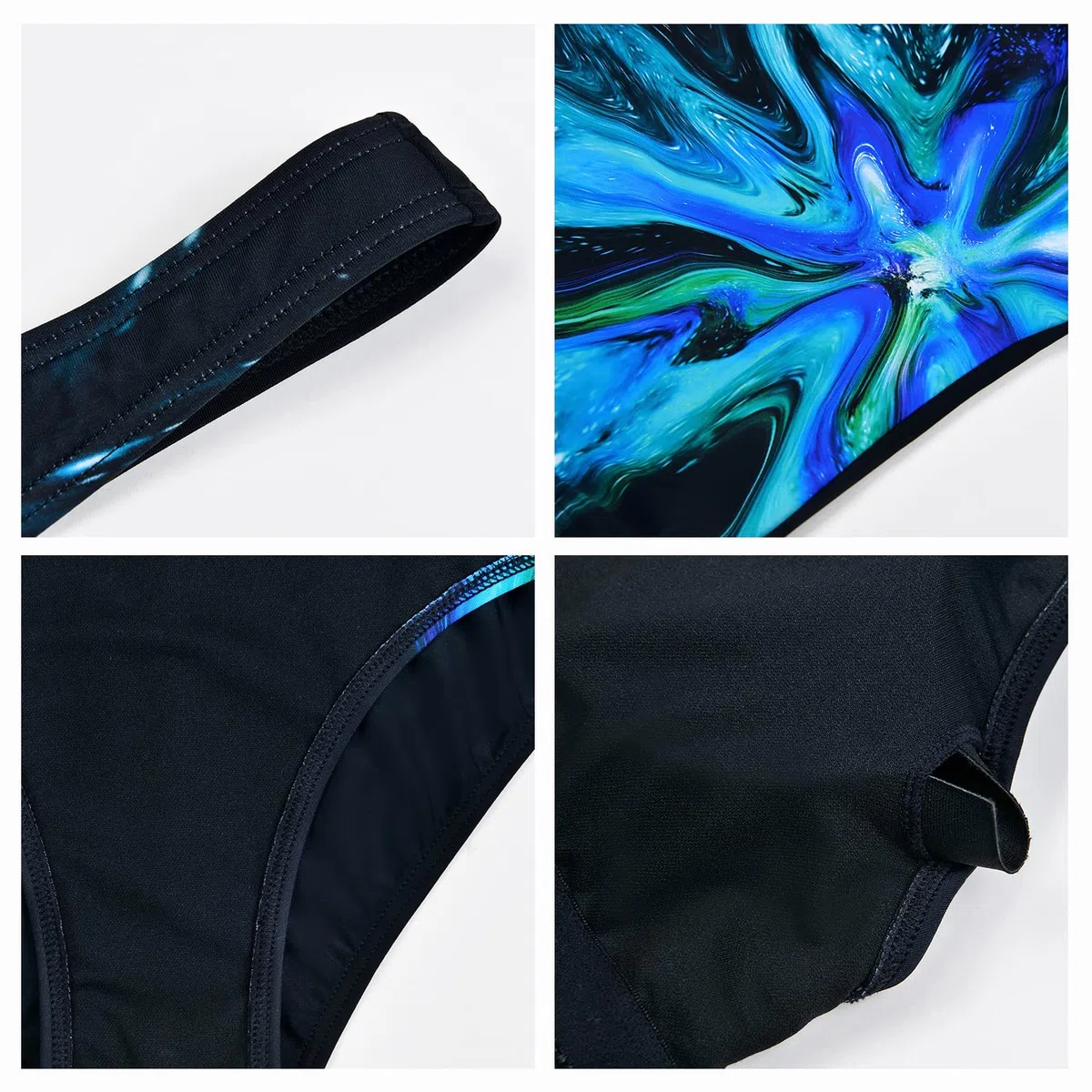 Veranobreeze Damen Sport Badeanzug Racerback Schwarz Sport Bademode