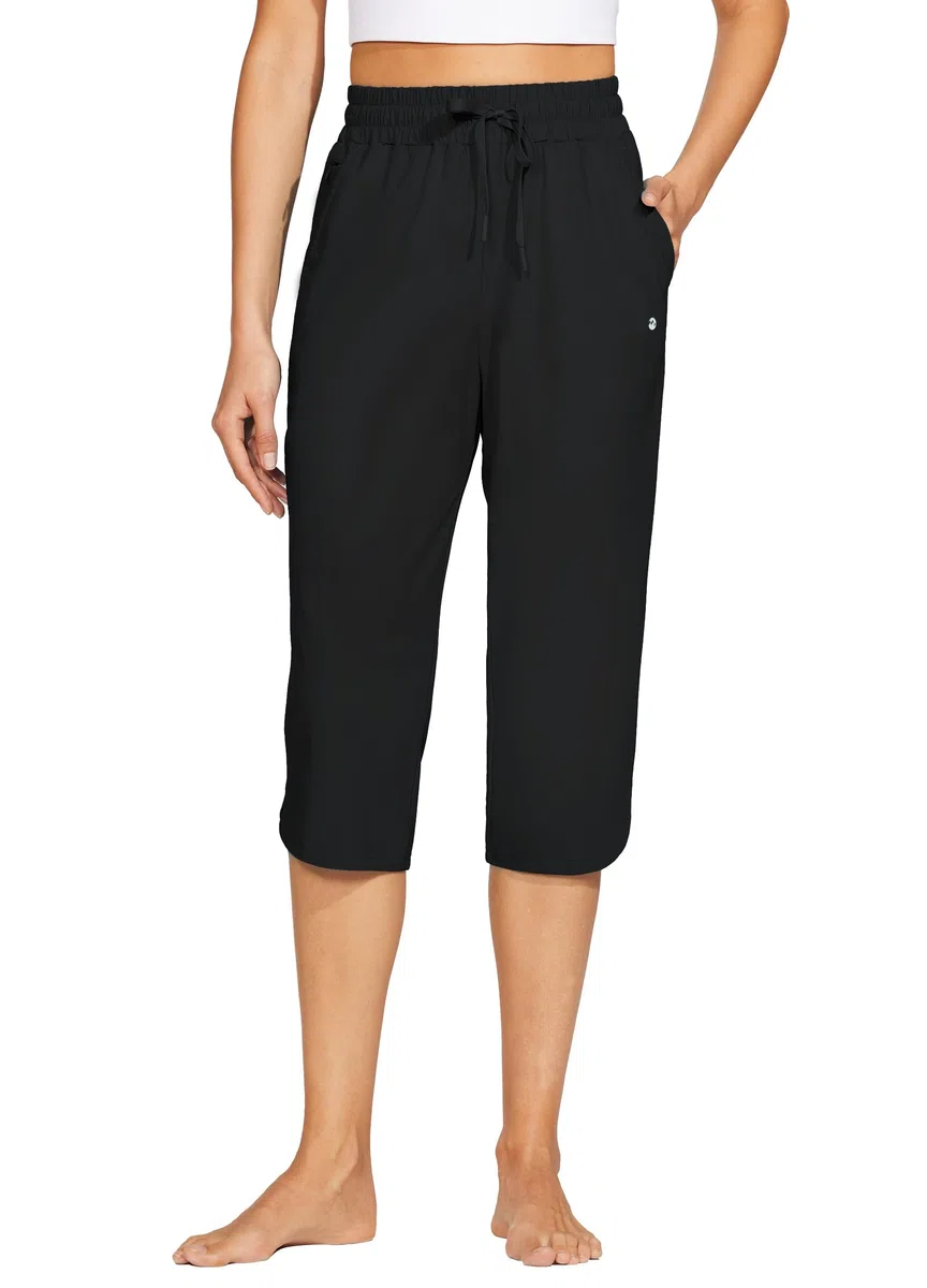 WILLIT Damen Badehose Capris Hosen Badeshorts Schnelltrockner Schwimmen Board Beach Athletic Capris mit Taschen Lightweight UPF 50 + 18“