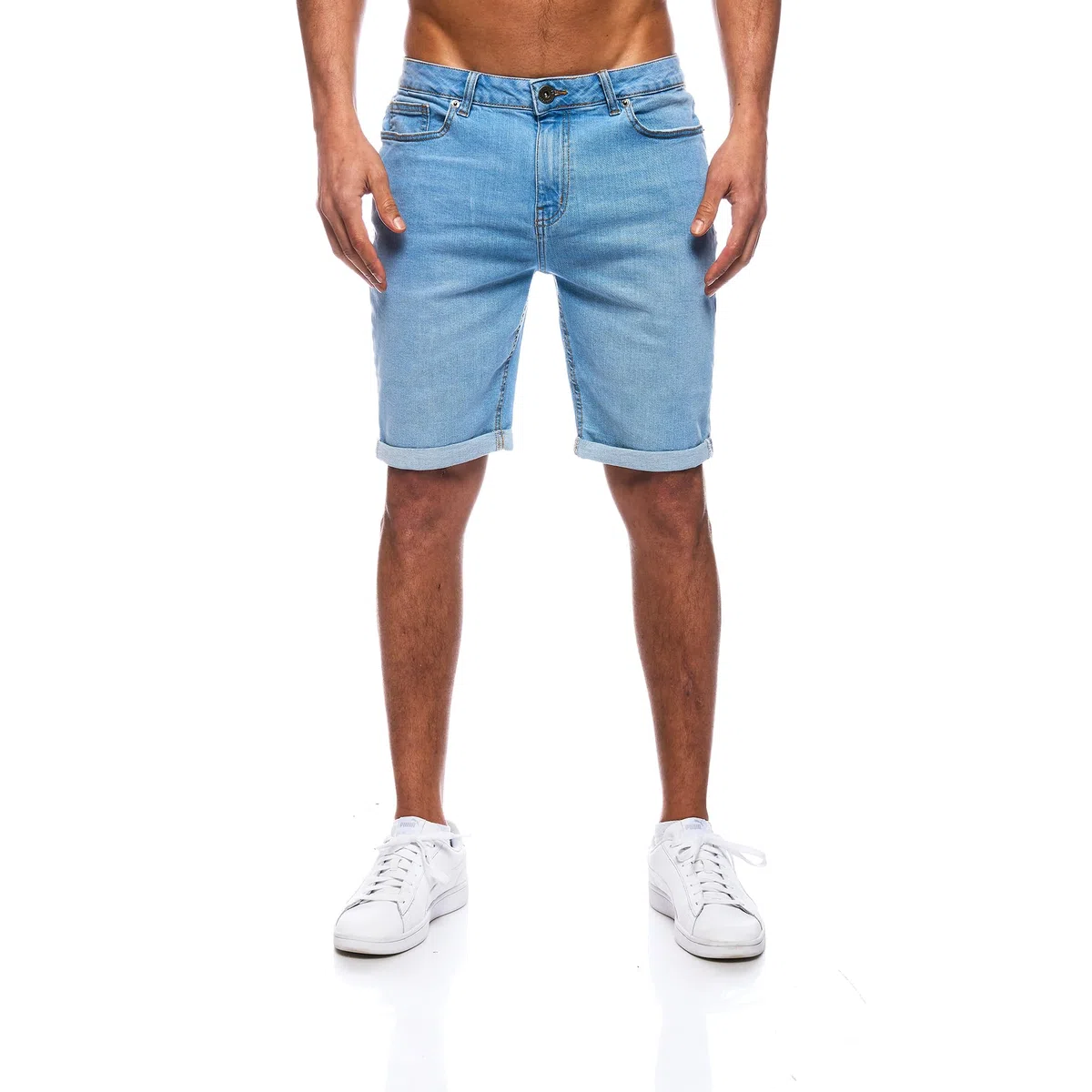 JEEL Herren Kurze Hosen - Slim-Fit Jeans-Shorts - 5-Pocket-Style - Stretch Herren-Shorts - Kurze Hose für Männer - Basic Washed