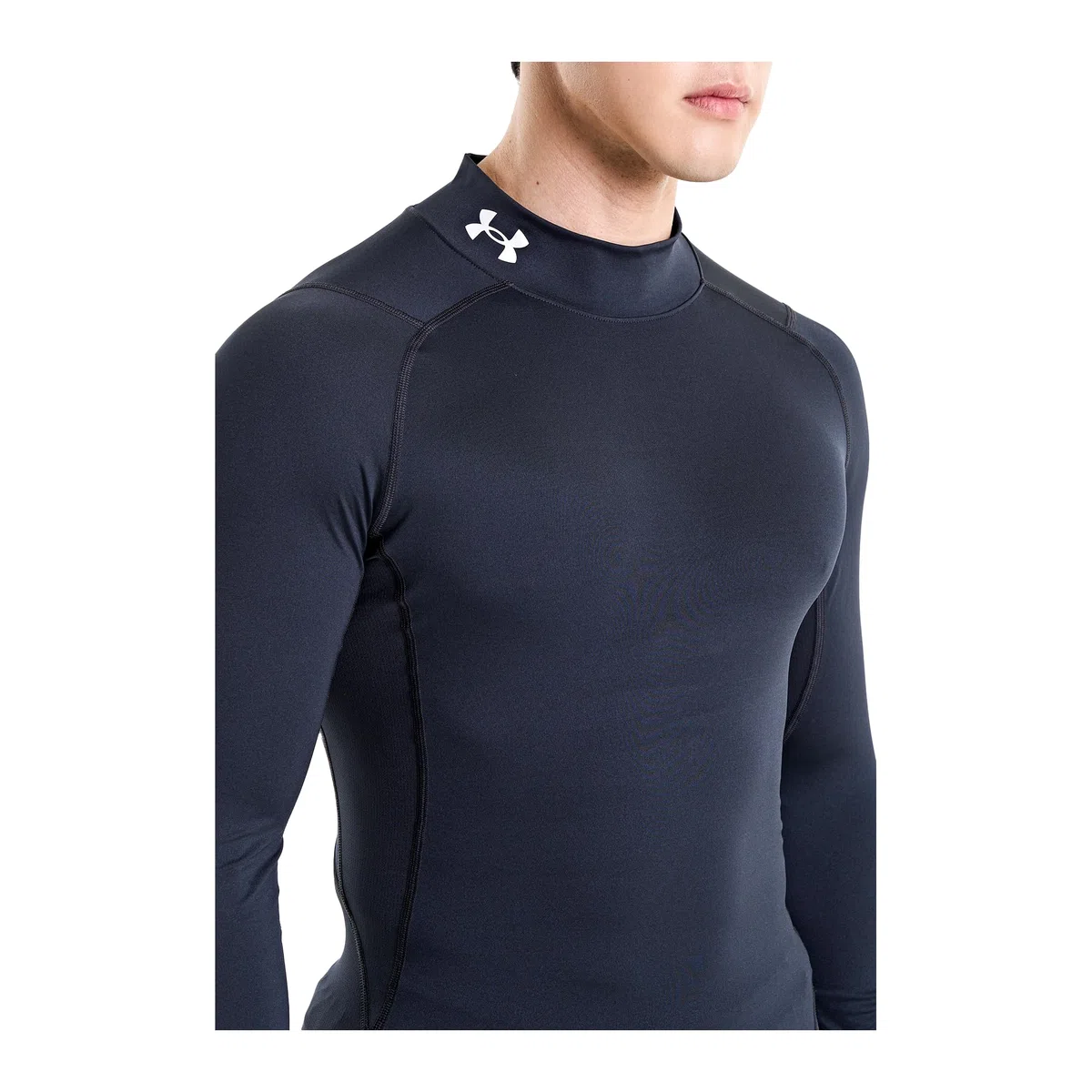Under Armour Baselayer HG Comp Mock Longlseeve T-Shirt Weiß Herren