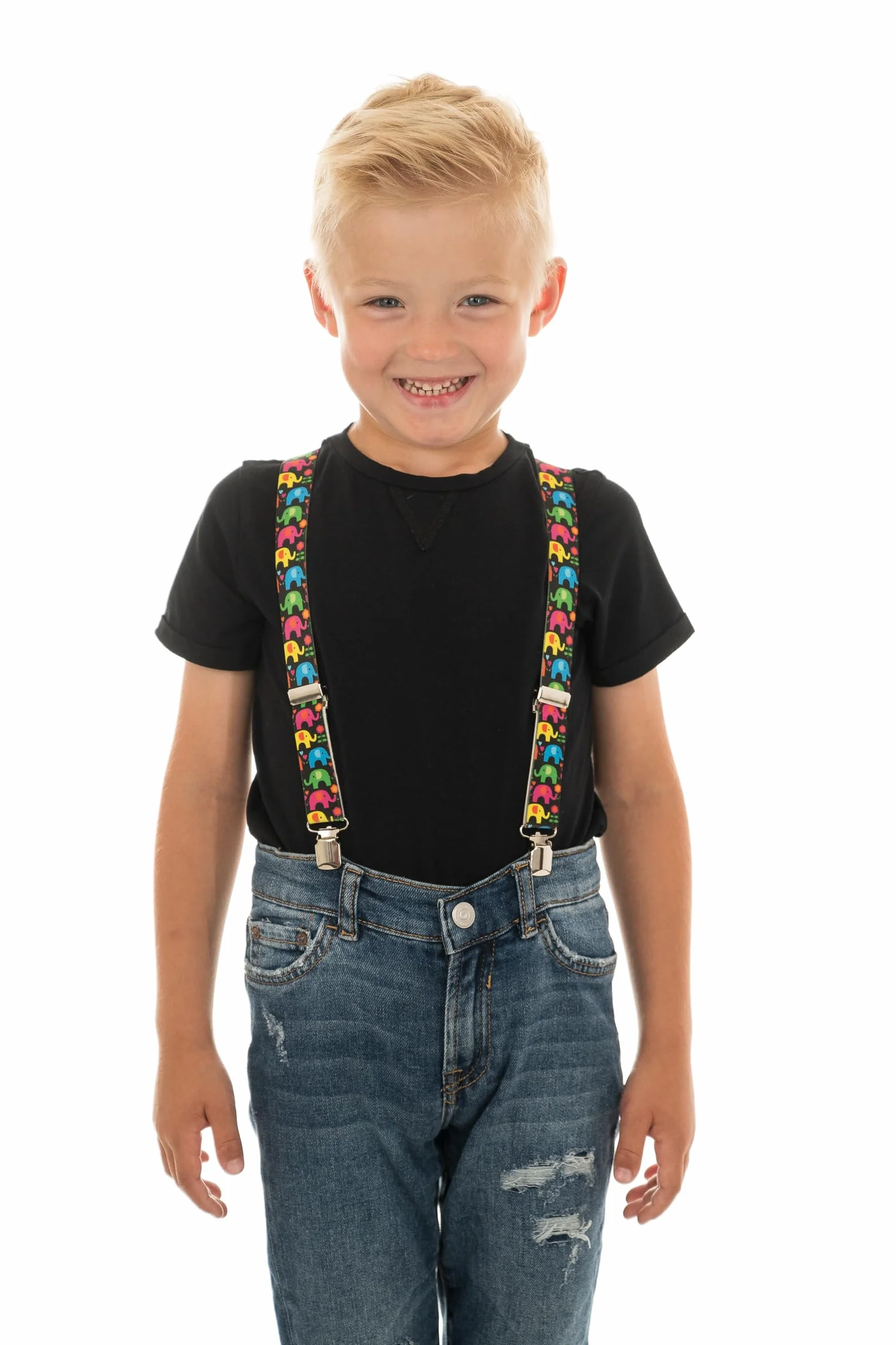 Kinder Hosenträger mit Dinosaurier-Design | Elastische Y-Hosenträger (1-5 Jahre) – 2,5 cm
