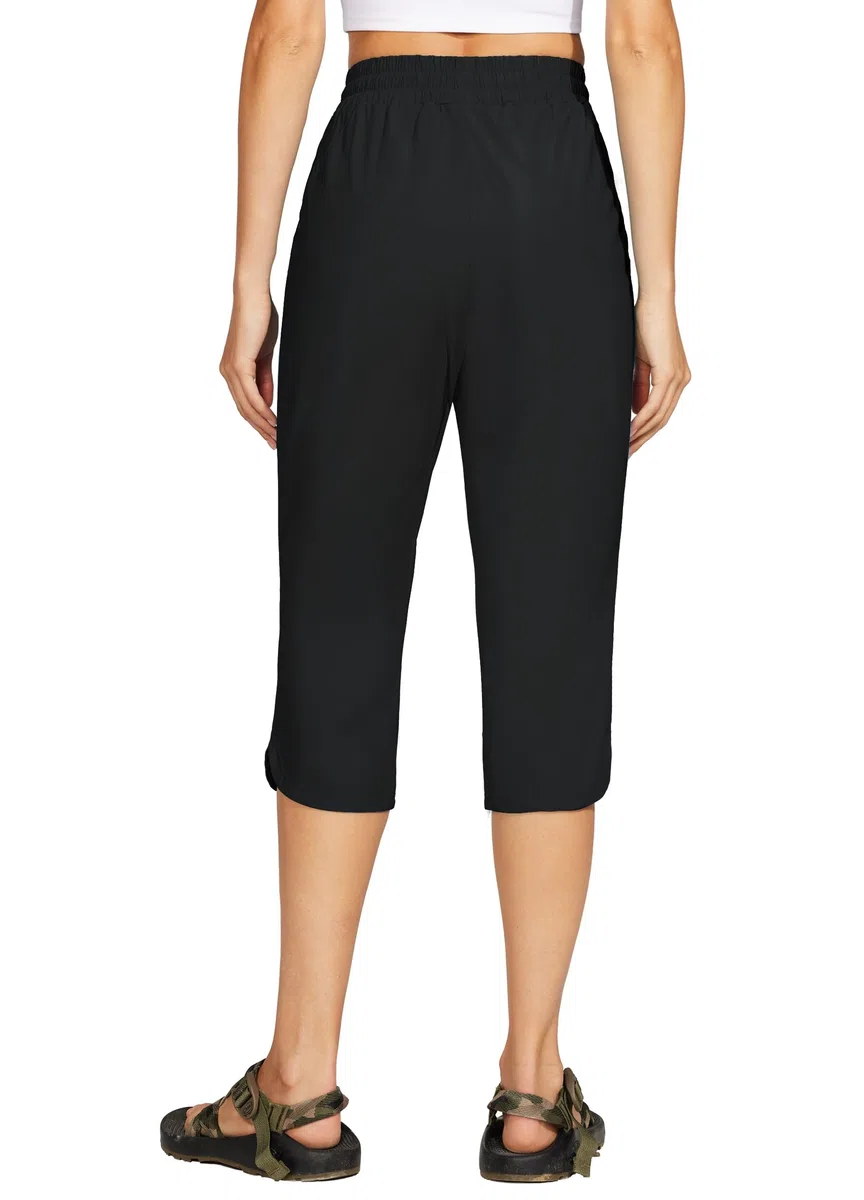 WILLIT Damen Badehose Capris Hosen Badeshorts Schnelltrockner Schwimmen Board Beach Athletic Capris mit Taschen Lightweight UPF 50 + 18“