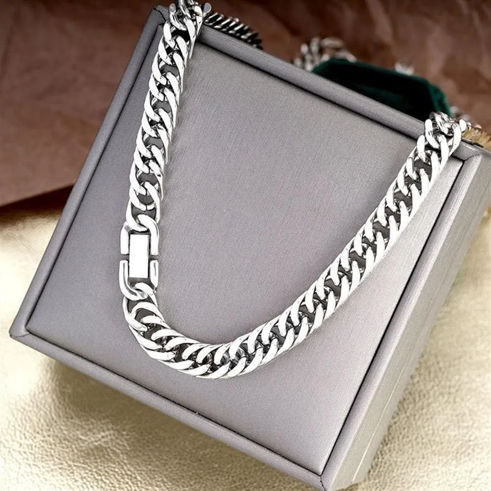 Doppelte Glieder Kette Aus Titan Und Armband Panzer Ketten Halskette,Hip Hop Schmuck Set Aus Massivem Titan