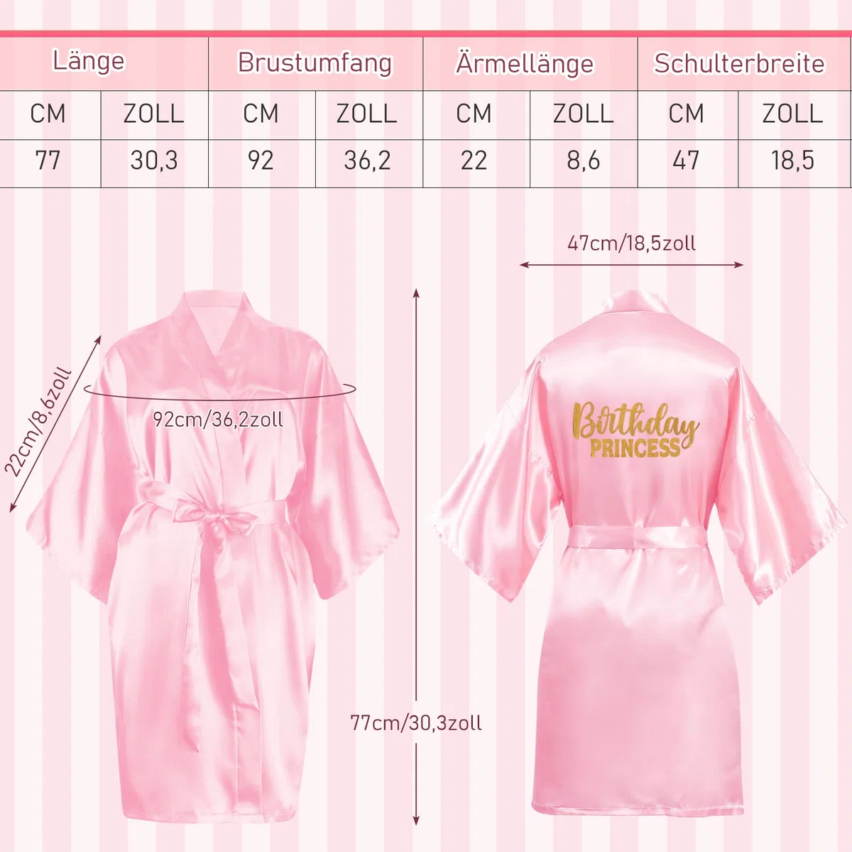 24 Stück Geburtstags-Bademantel, Prinzessinnen-Bademantel für Mädchen, 6 Bademäntel, 6 Tragetaschen, 6 Haarbänder, 6 Spa-Augenmasken (Größe 10)