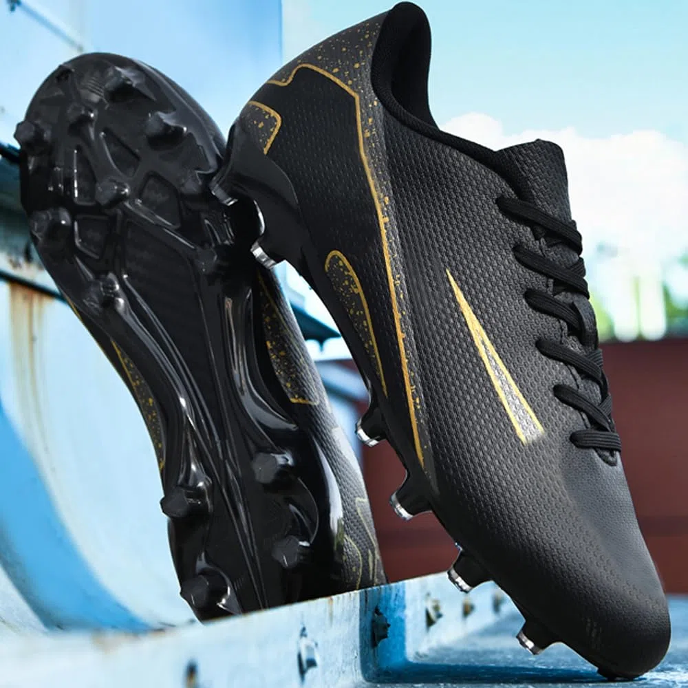 Damen Fußballschuhe Professionelle Fussballschuhe Jugendliche Herren Outdoor Athletics Fußball Stiefel AG Wettkampf Trainingsschuhe Unisex Schwarz 41 EU