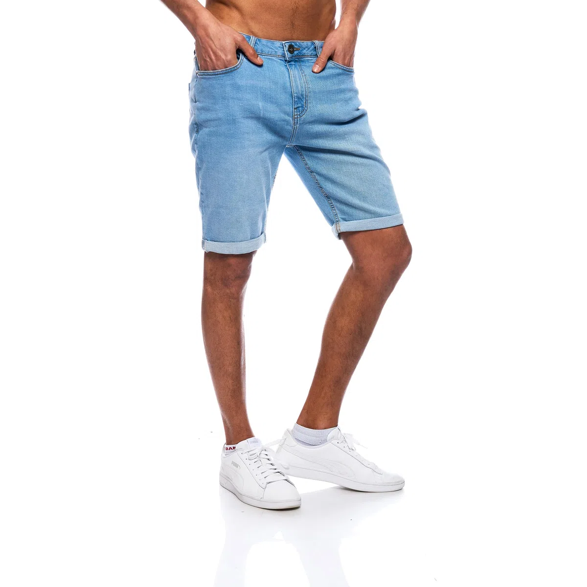 JEEL Herren Kurze Hosen - Slim-Fit Jeans-Shorts - 5-Pocket-Style - Stretch Herren-Shorts - Kurze Hose für Männer - Basic Washed