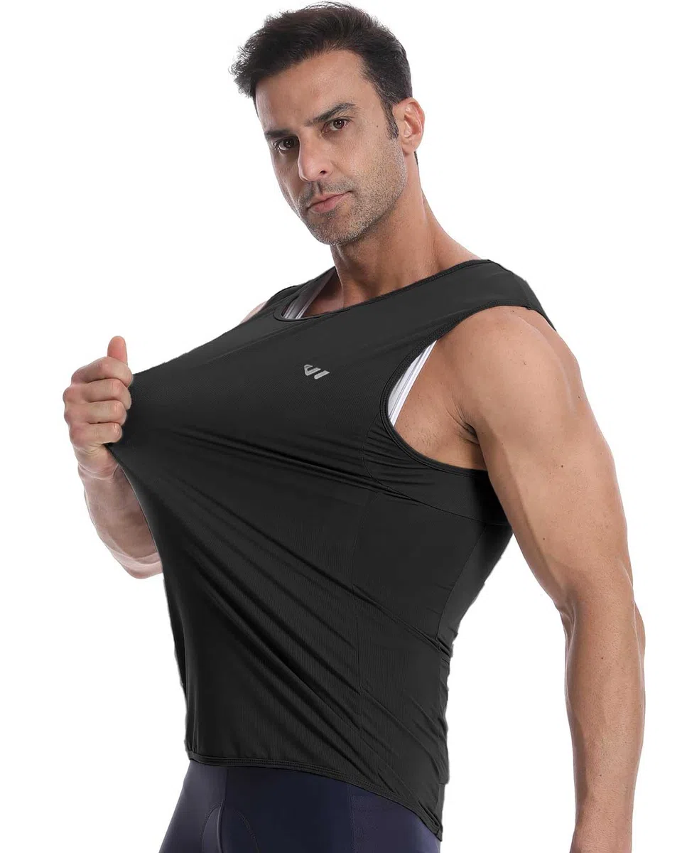 Lo.gas Rennrad Trikot Herren Ärmellos Radtrikot – Angenehm kühlend leicht Tanktop Fahrradtrikot mit Taschen für Radsport und Training