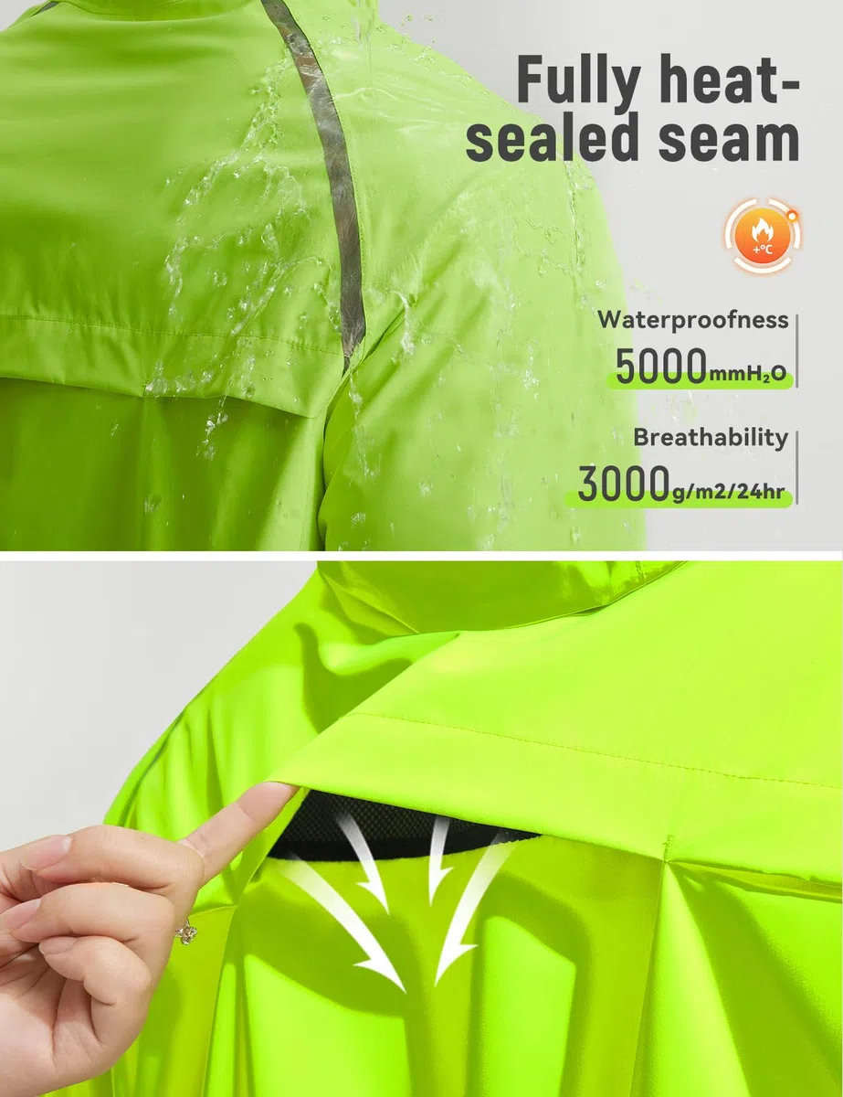 baleaf Fahrradjacke Herren Regenjacke Groß Wasserdicht Atmungsaktiv Tall Wanderjacke Windbreaker Outdoor Jacken Leichte Windjacke