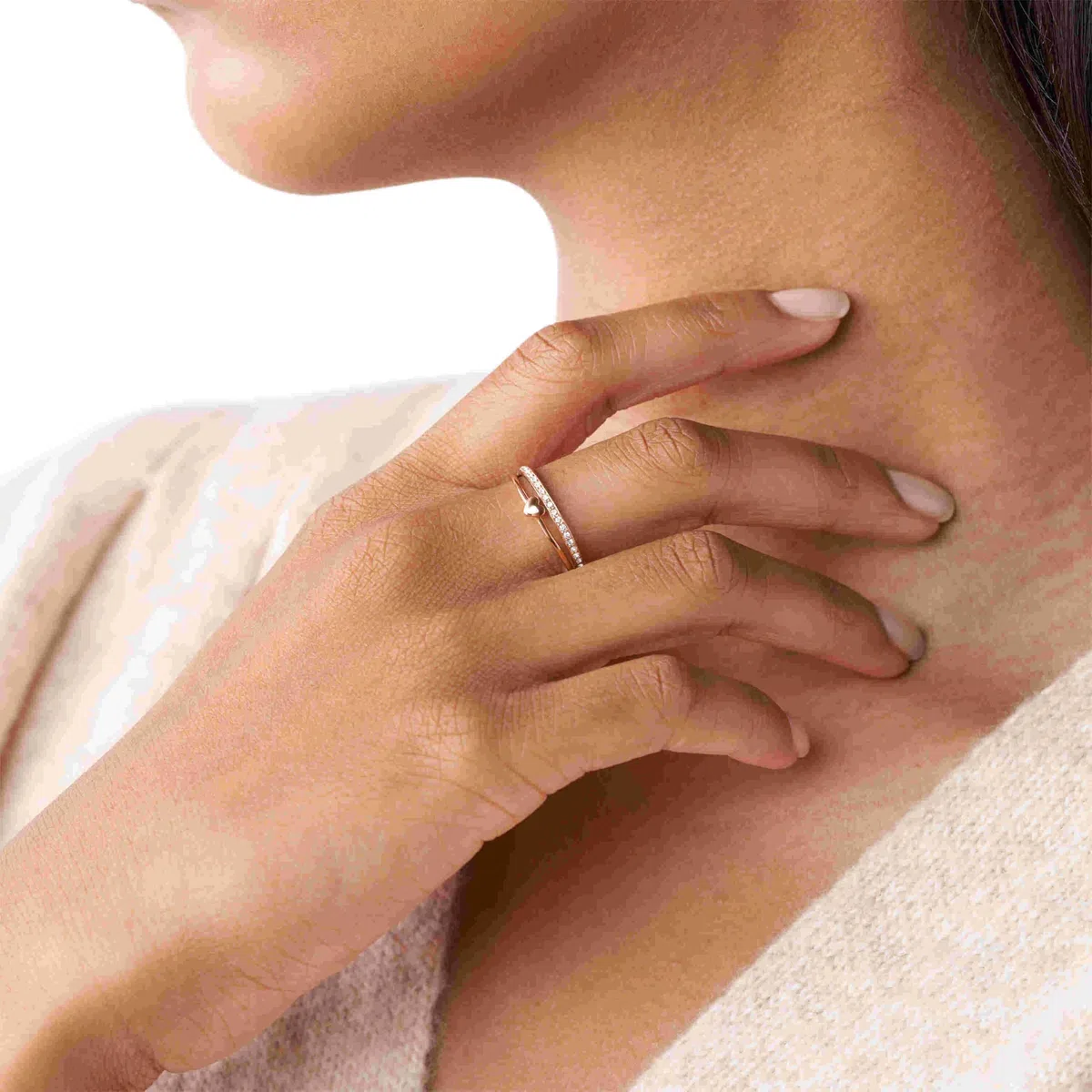 Fossil Ring Für Frauen Vintage Glitz, Länge: 21,5 X 20 X 6 Rose Gold Edelstahl Ring, JF03460791