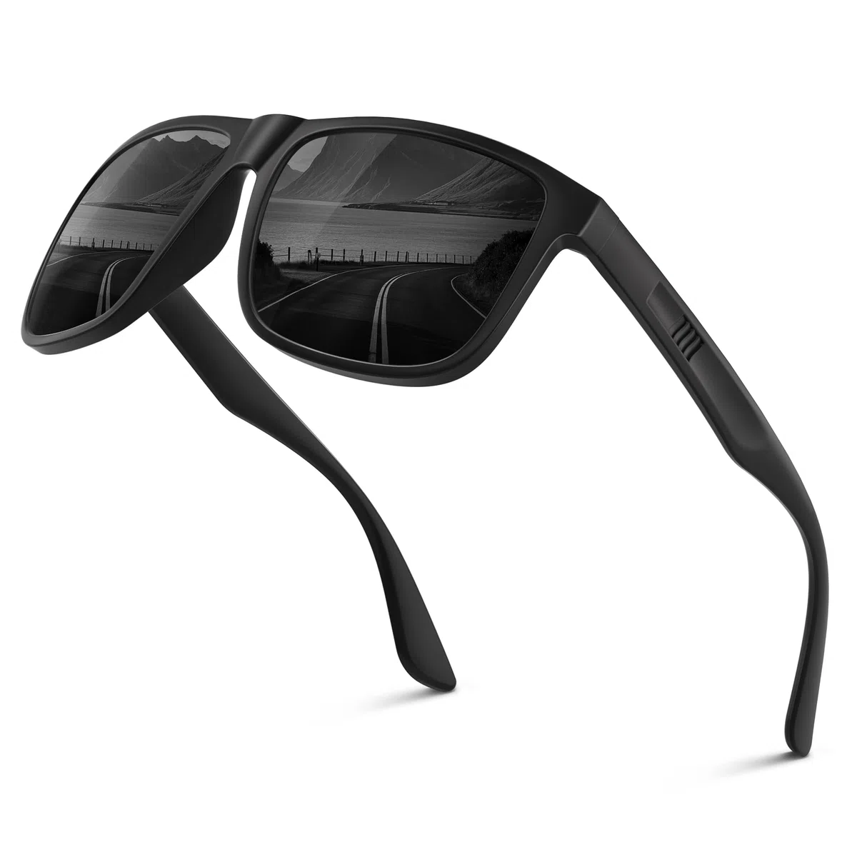 Sonnenbrille Herren-Polarisiert-UV400 Schutz-Mode-Retro-Unisex-Ultraleicht-Sonnenbrillen-Klassisch Rechteckig-Outdoor Sport Brille für Fahren Reise Angeln