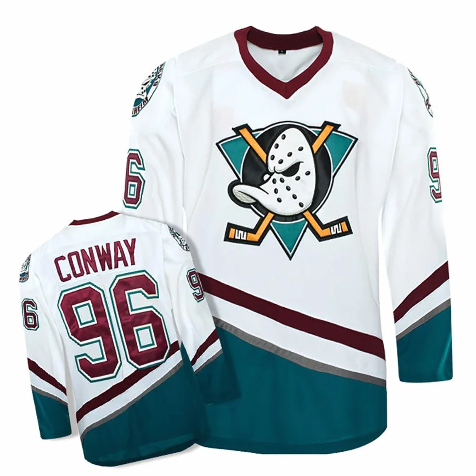Charlie Conway #96 Mighty Ducks Film Eishockey Trikots Jersey NHL Herren Sweatshirts Atmungsaktiv T-Shirt Bekleidung,XL