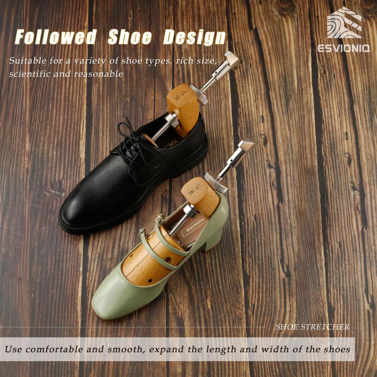 2-Wege Holz Schuhdehner Zur Anpassung Der Schuhbreite Und LäNge FüR Herren Und Damen, Schuhexpander Mit Robusten Metallteilen.