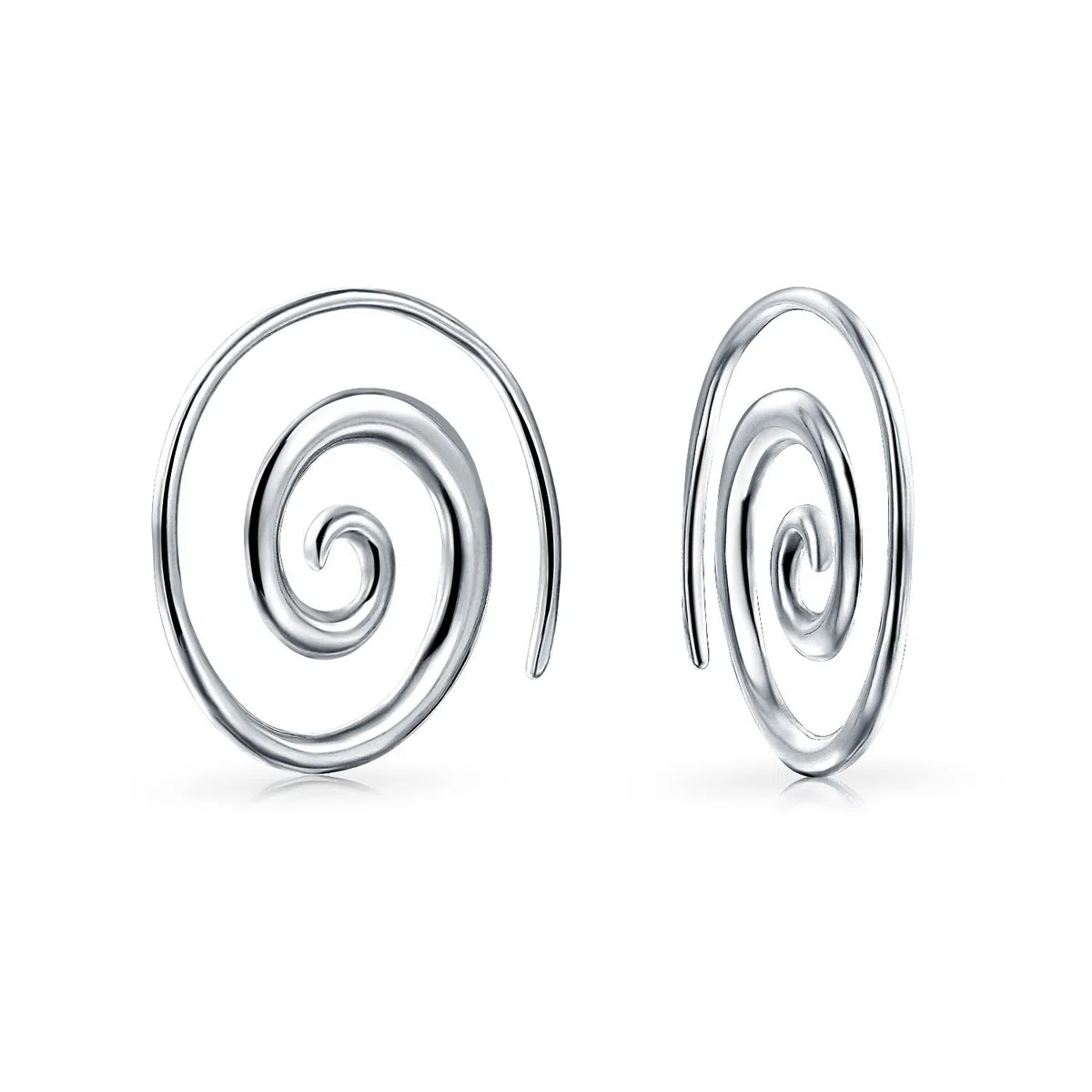 Boho Geometrische Tribal Wirbel Polierte Drahtspirale Durchzieh Ohrringe Für Frauen Für Teenager .925 Sterling Silber