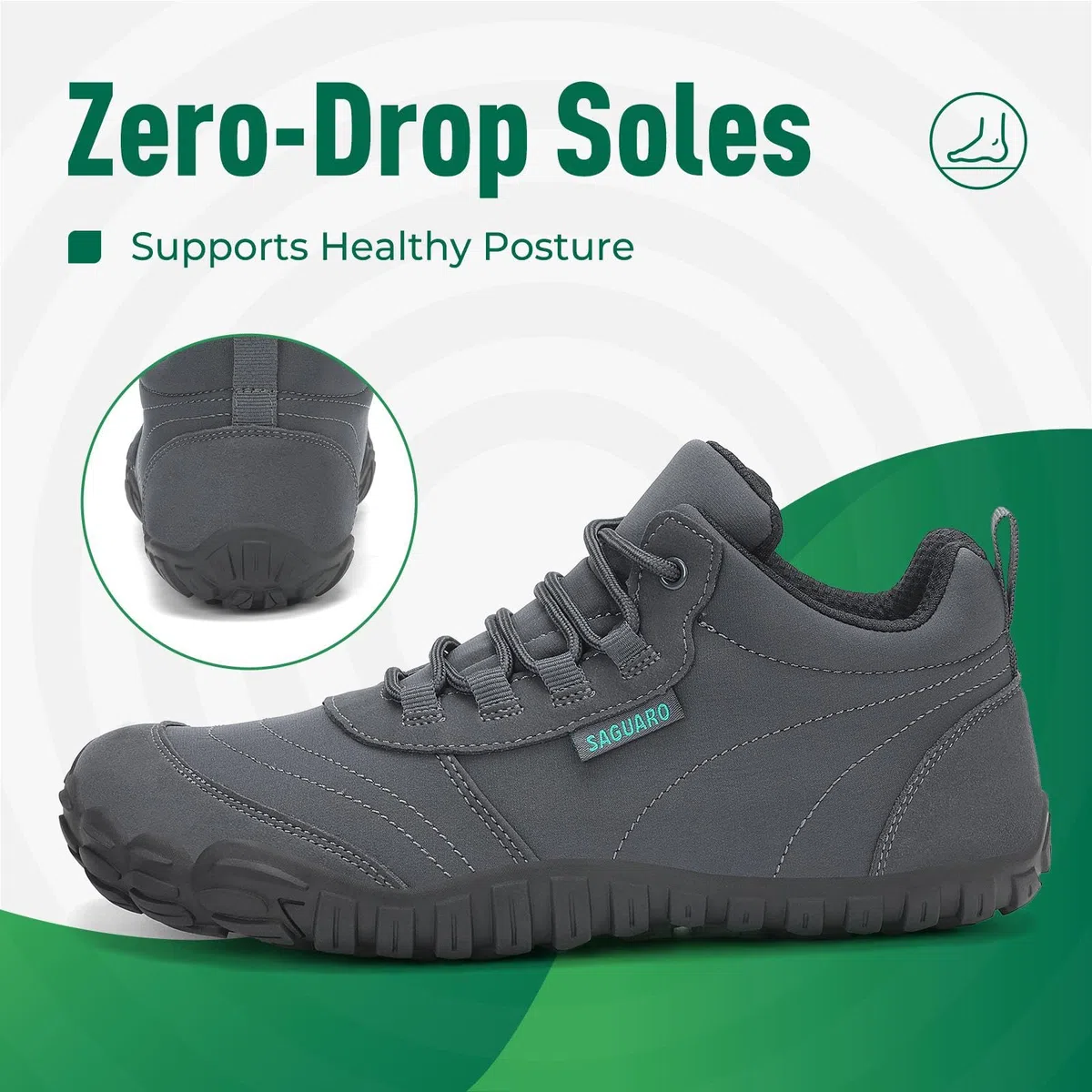 SAGUARO Barfußschuhe Herren Barfuss Schuhe Damen Barfusschuhe Leicht Zehenschuhe Bequem Fitnessschuhe Barefoot Shoes mit Zero-Drop Sohle, EU Gr.36-48
