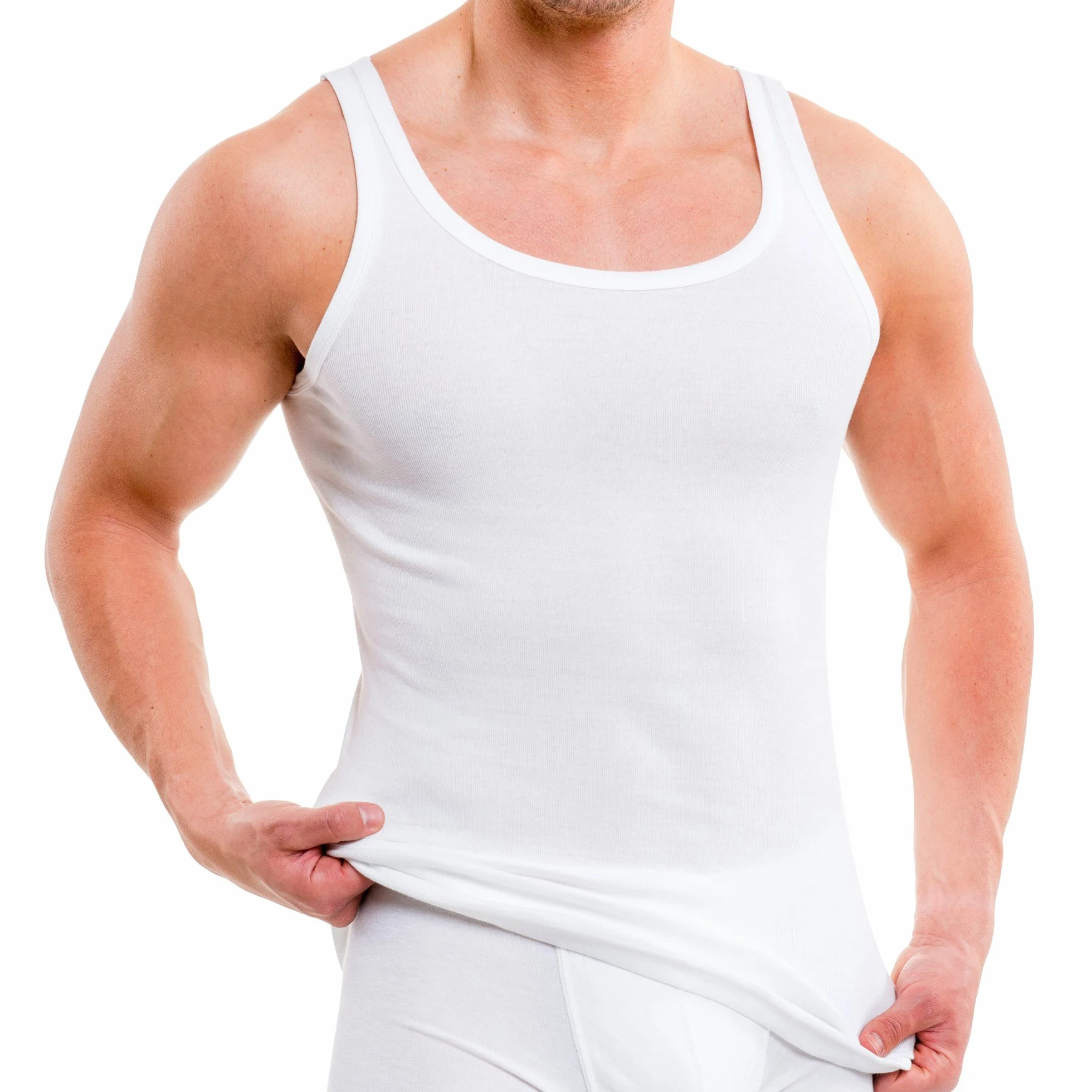 HERMKO 3000 5er Pack Herren Tank Top Classic Unterhemd - gekämmte Feinripp Bio-Baumwolle (glatt)