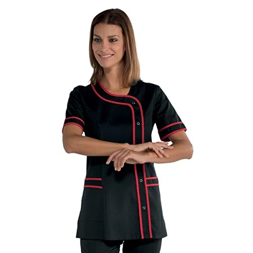Isacco Damen Kasack Brasilia schwarz/rot Gr. S