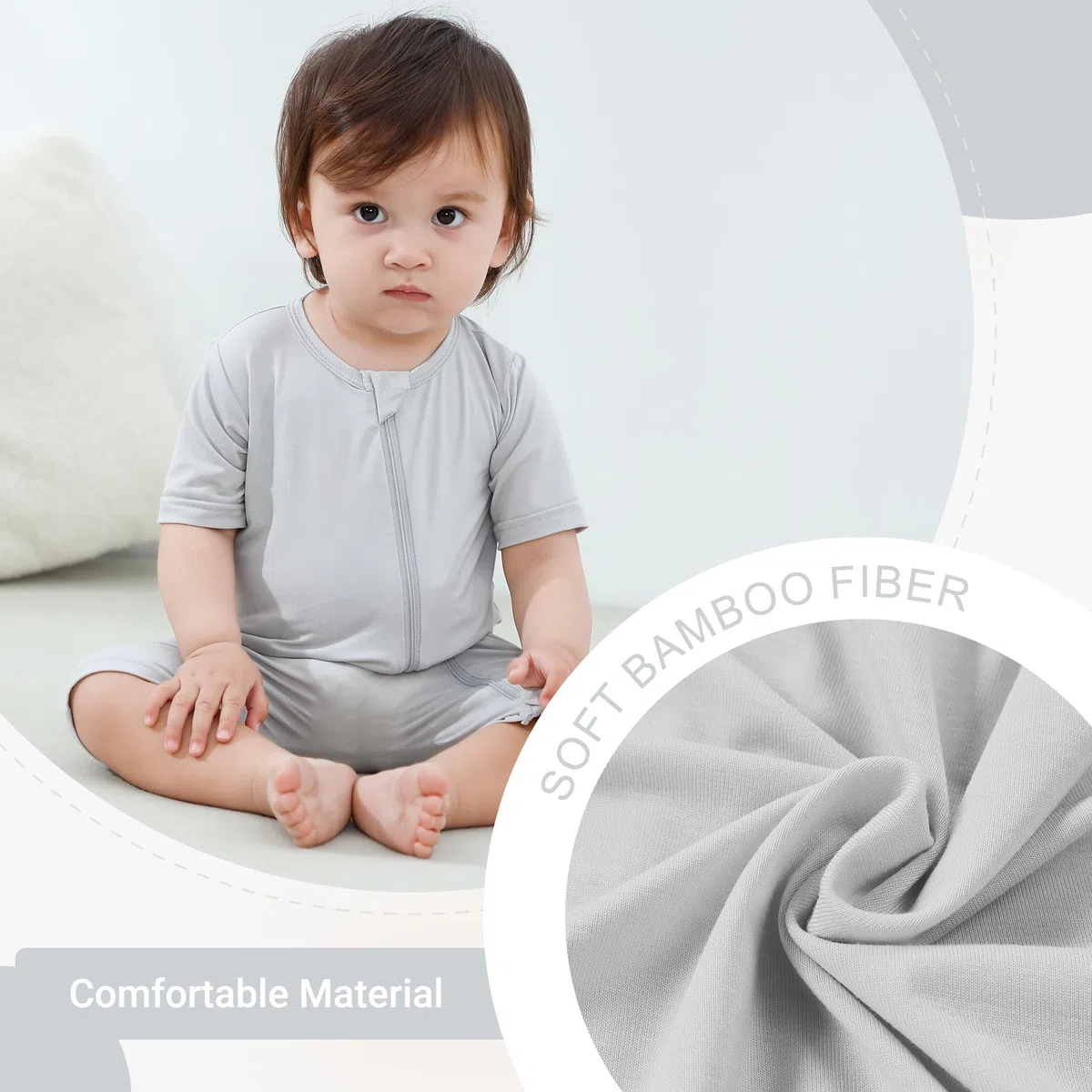 Unisex Baby Jungen Mädchen Bambusfaser Kurzarm Frühling Strampler Jumpsuit Sommer Bodysuit für 0-24 Monate, 2er Pack