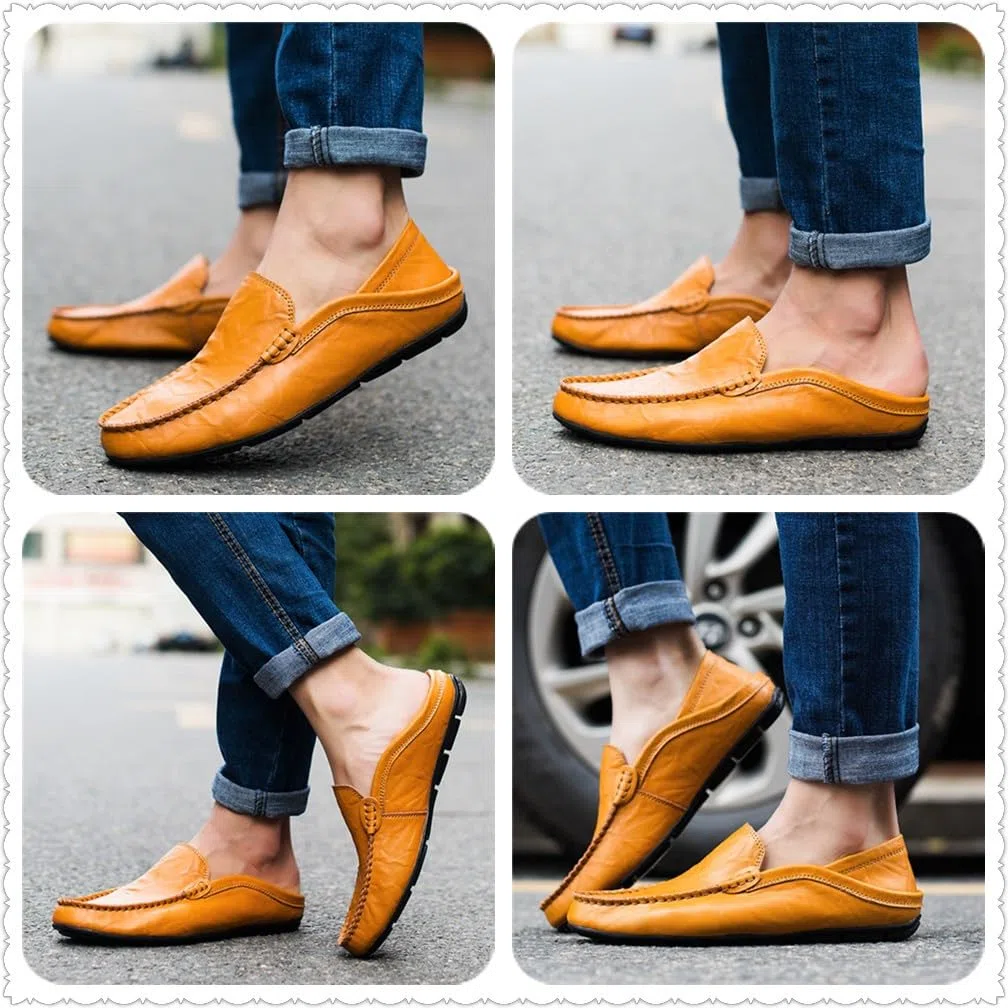 Mokassins Slipper Herren Leder Slip On Fahren Schuhe Leicht Weich Loafers Handgefertigt Flache Business Schuhe EU 39-EU 47