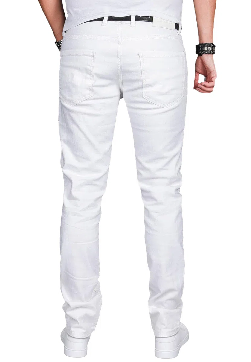 ALESSANDRO SALVARINI Herren Slim Fit Jeans Hose Denim Stretch-Jeans Jeanshose Washed