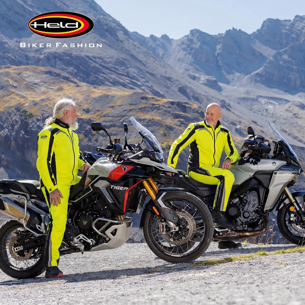 Held Rainblock 2 Base - Sport Motorrad Regenhose Herren - Membrane 100% Wasserdicht, Atmungsaktiv - Reflex Einsätze - Packtasche - Antirutsch-Gewebe am Gesäß