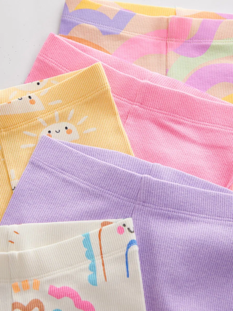 NEXT Mädchen Gerippte Radlershorts, 5er-Pack 62-122